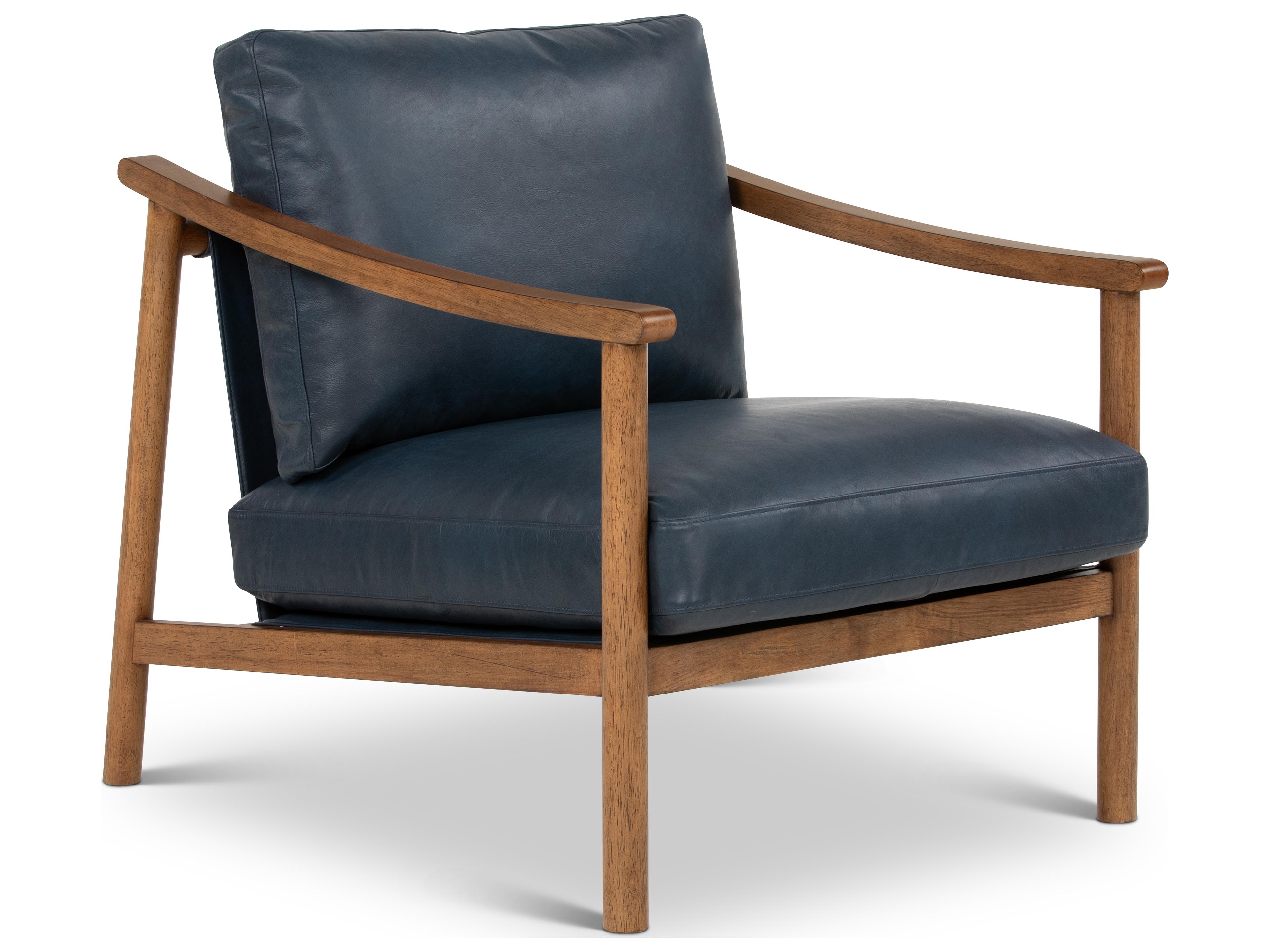 Urbia Metro Blue Leather Accent Chair