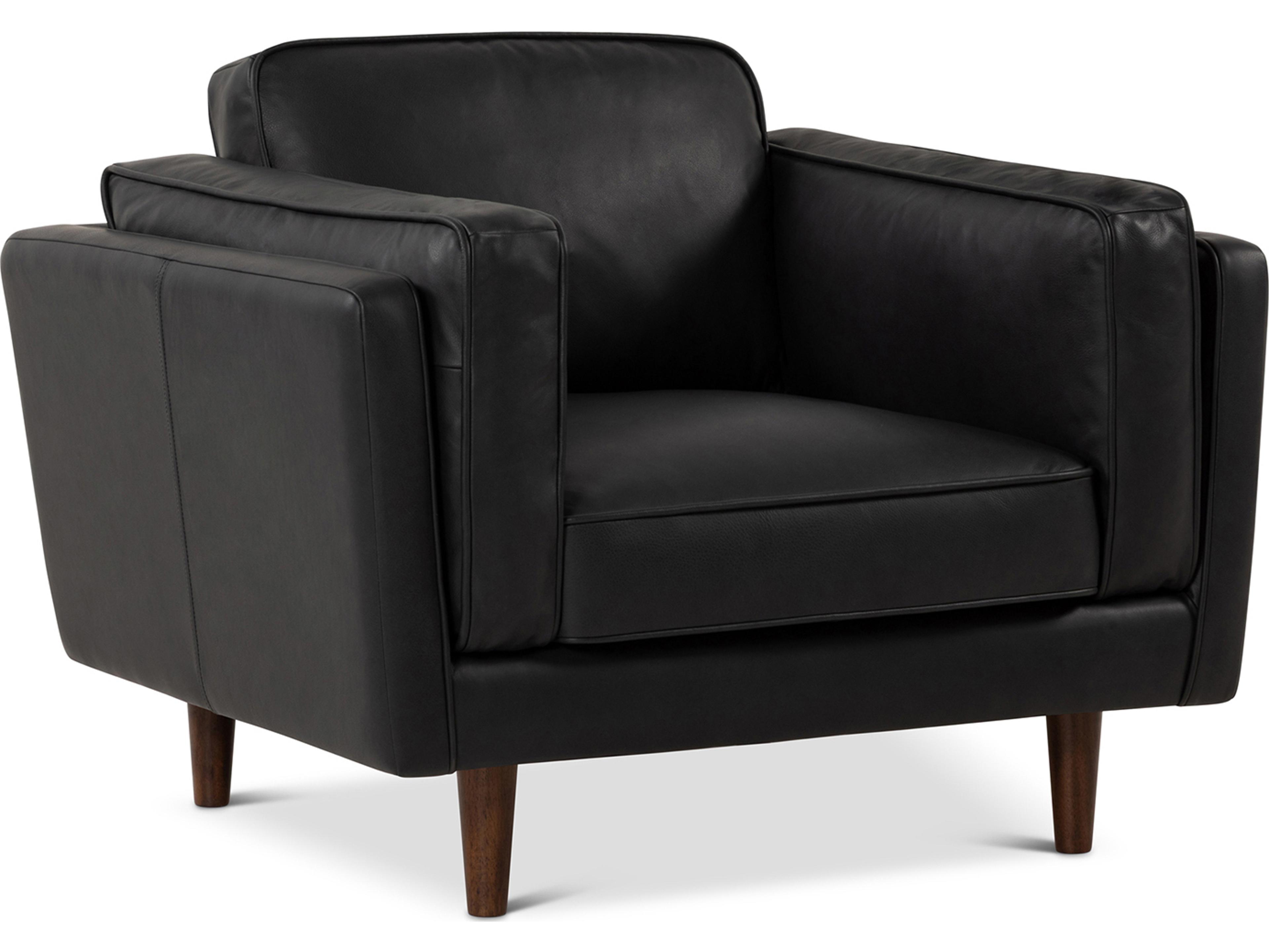 Urbia Brooklyn Black Leather Accent Chair