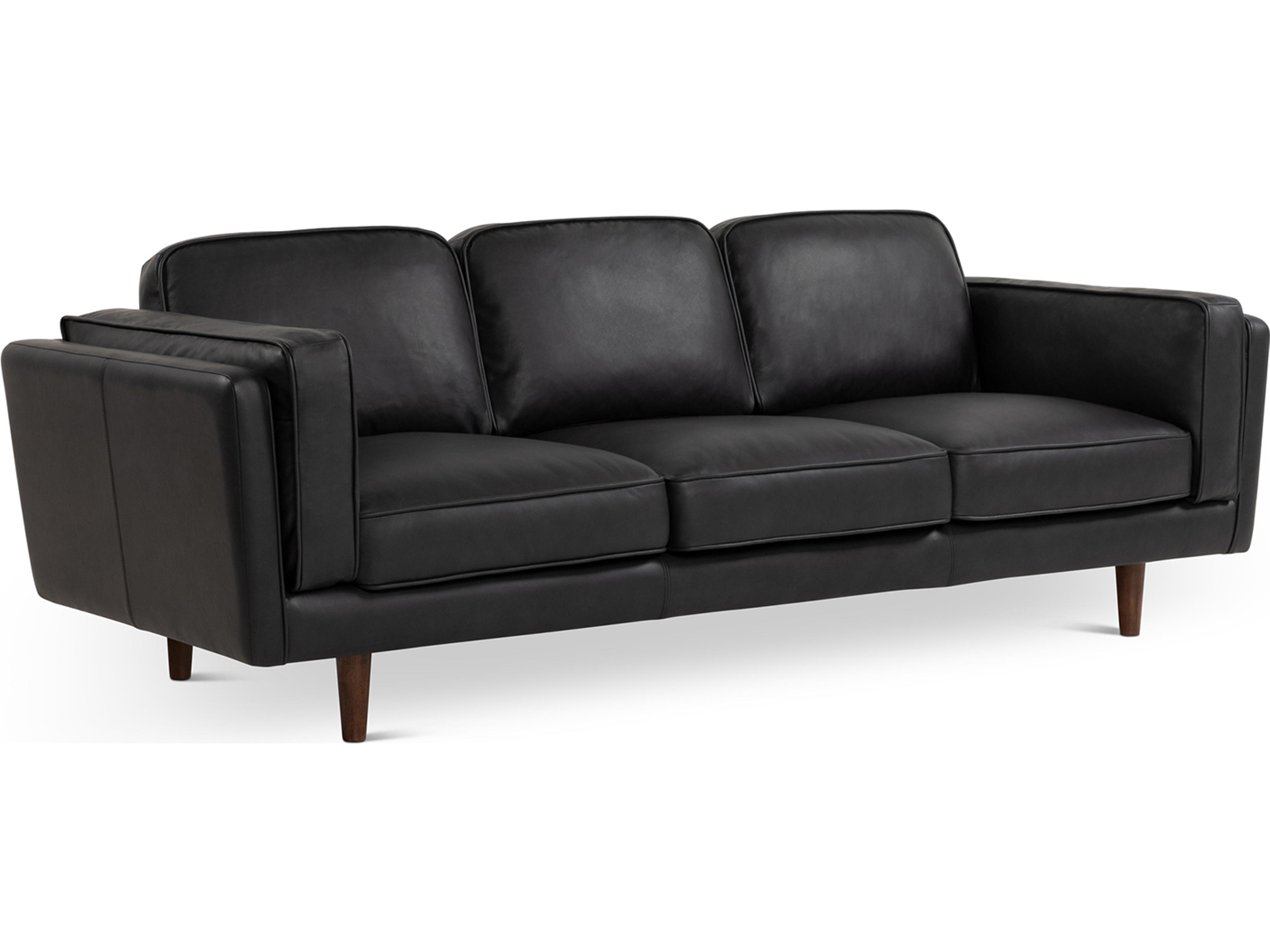 Urbia Brooklyn Black Brown Leather Sofa