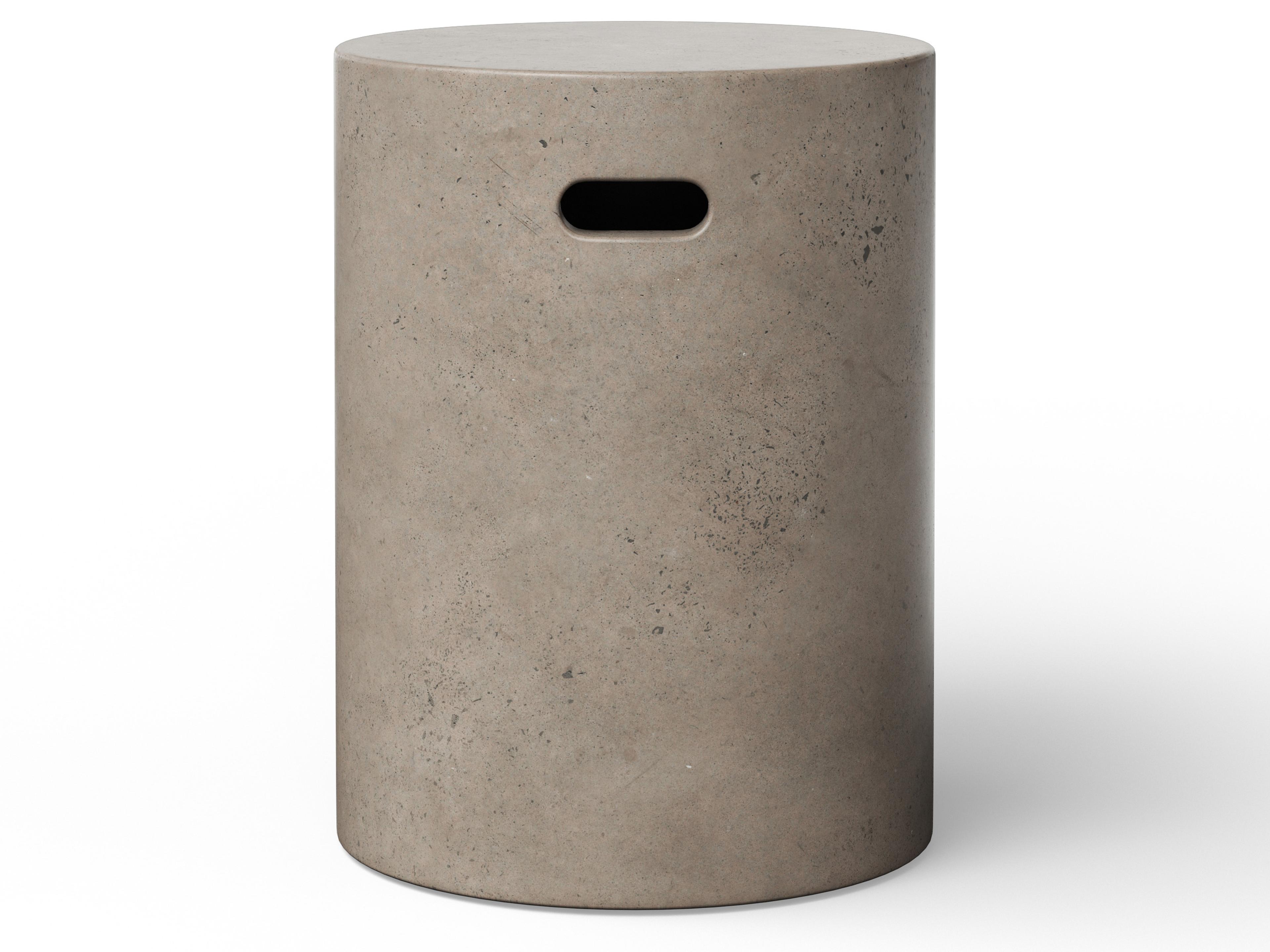 Urbia Cylinder Concrete Dark Grey Gray Accent Stool