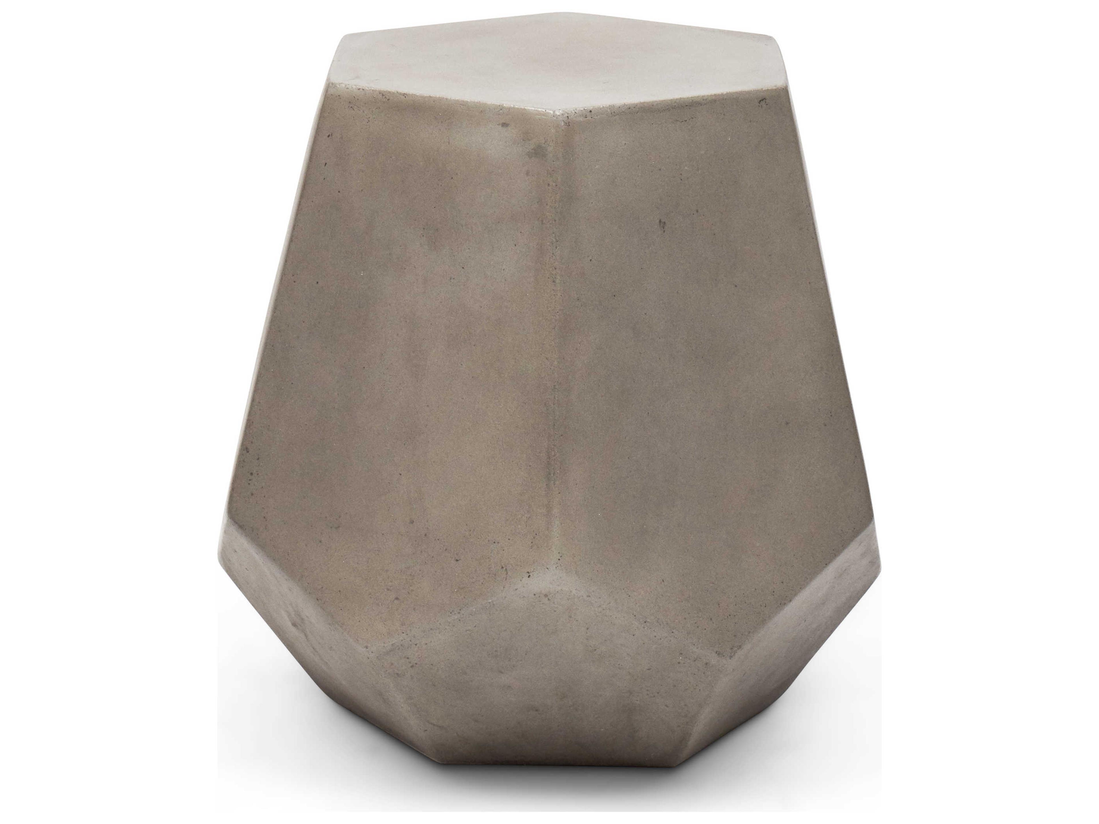 Urbia Faceted Concrete Dark Grey Gray Accent Stool