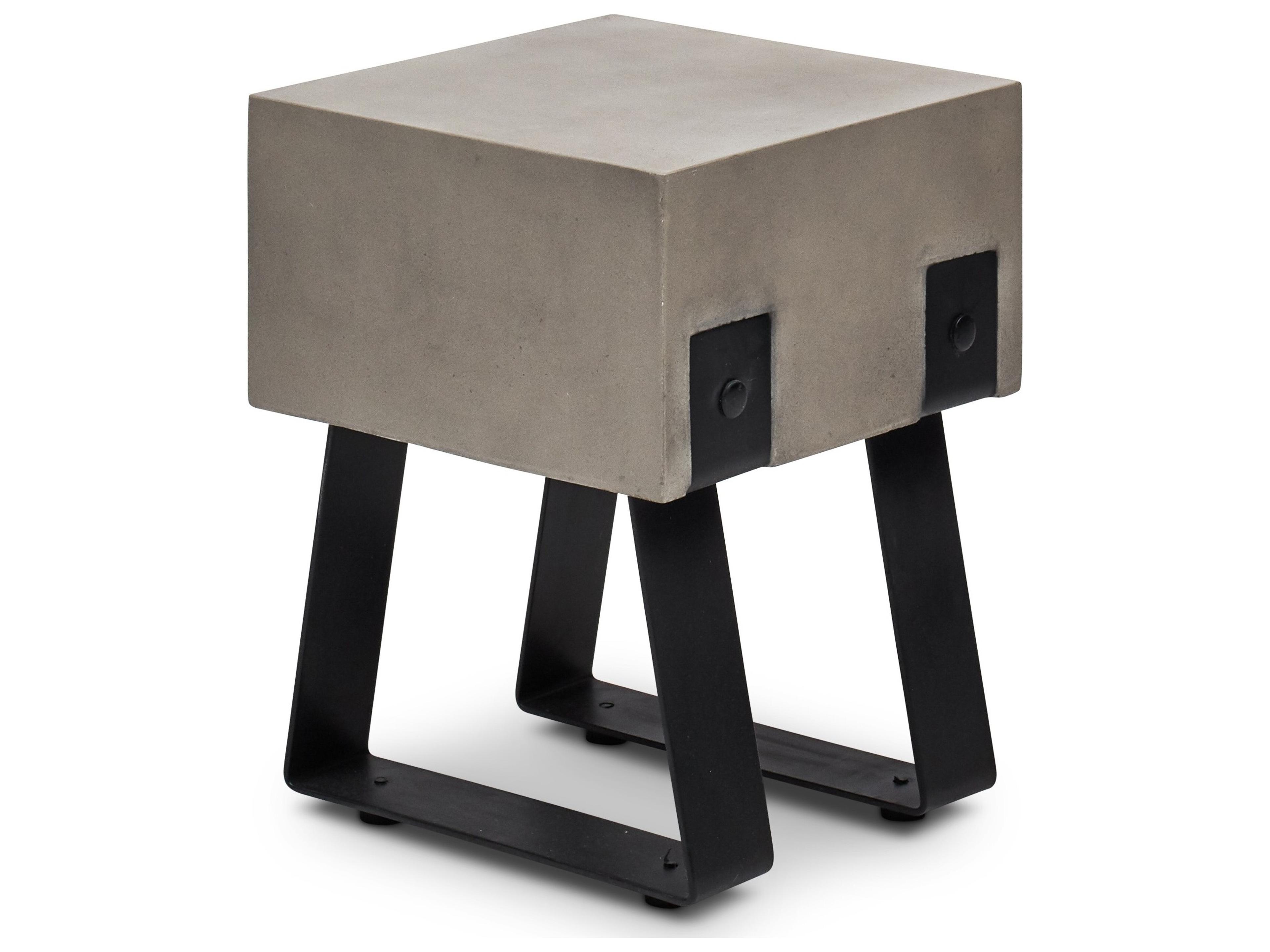 Urbia Industrial Concrete Dark Grey Black Gray Accent Stool