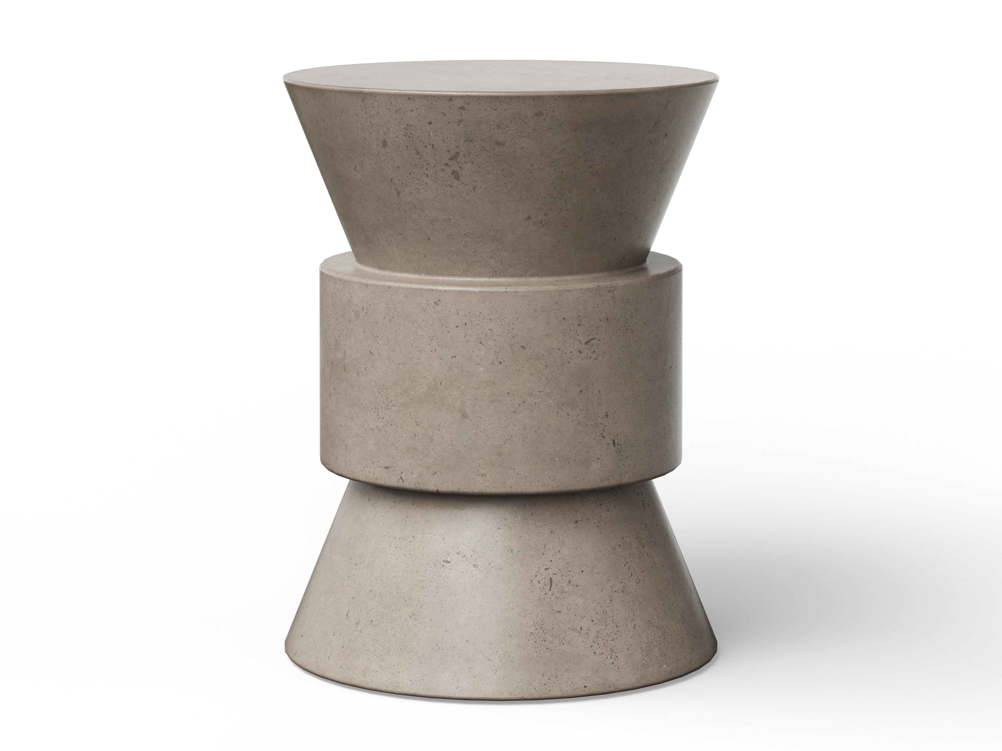 Urbia Jackson Concrete Dark Grey Gray Accent Stool