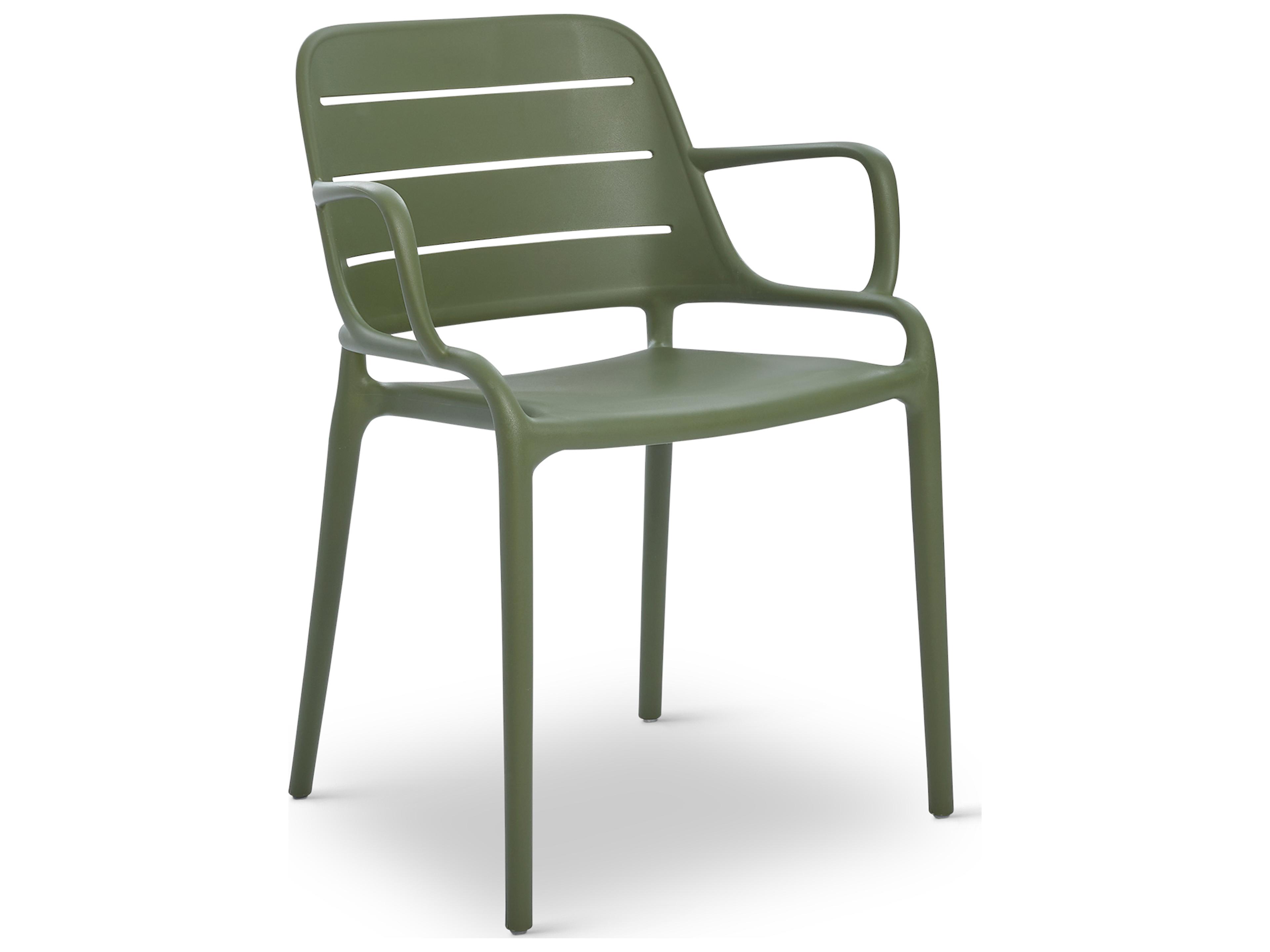 Urbia Outdoor Jasper Army Green Polypropylene Dining Chair Set of 4
