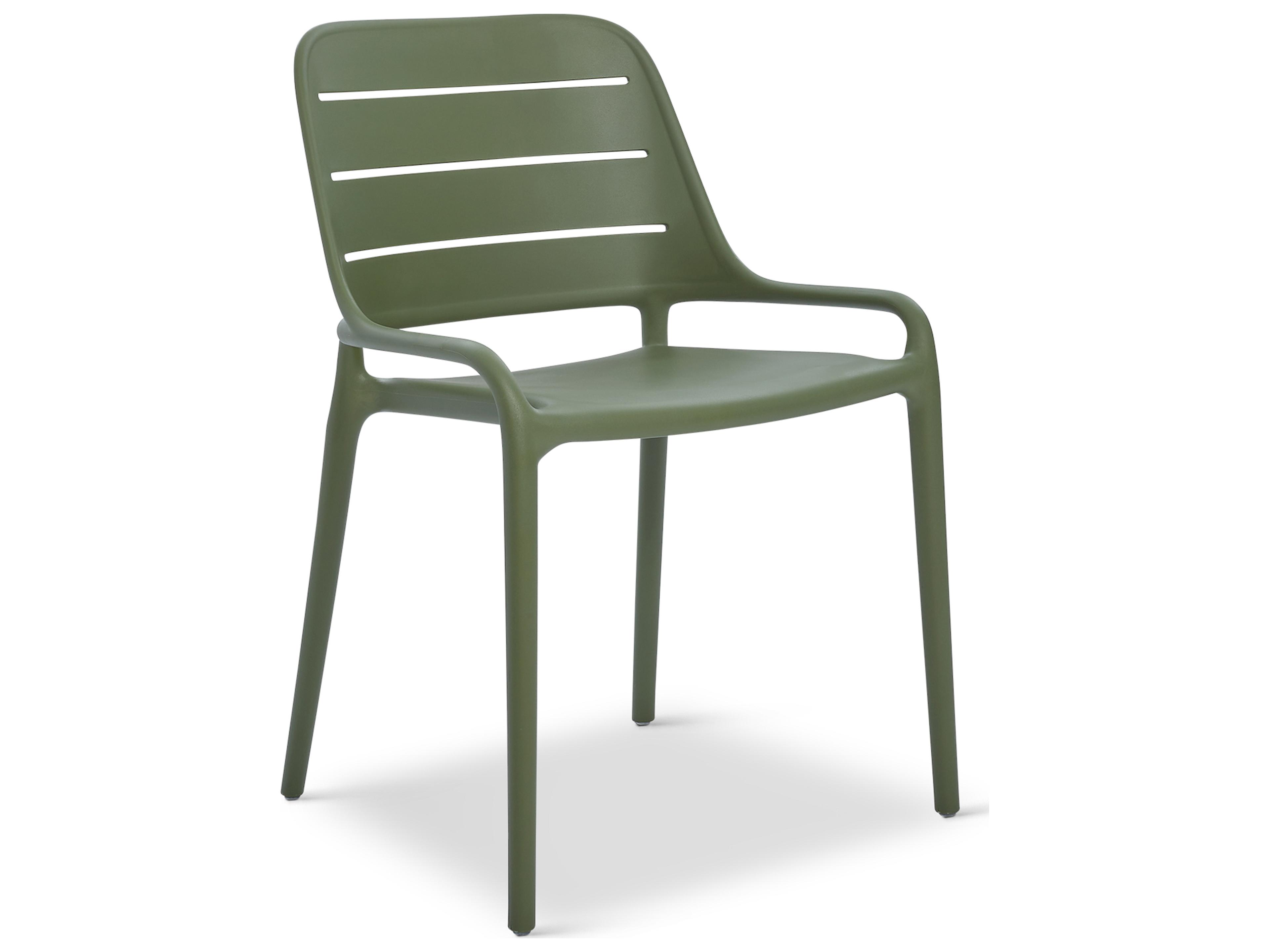 Urbia Outdoor Jasper Army Green Polypropylene Dining Chair Set of 4
