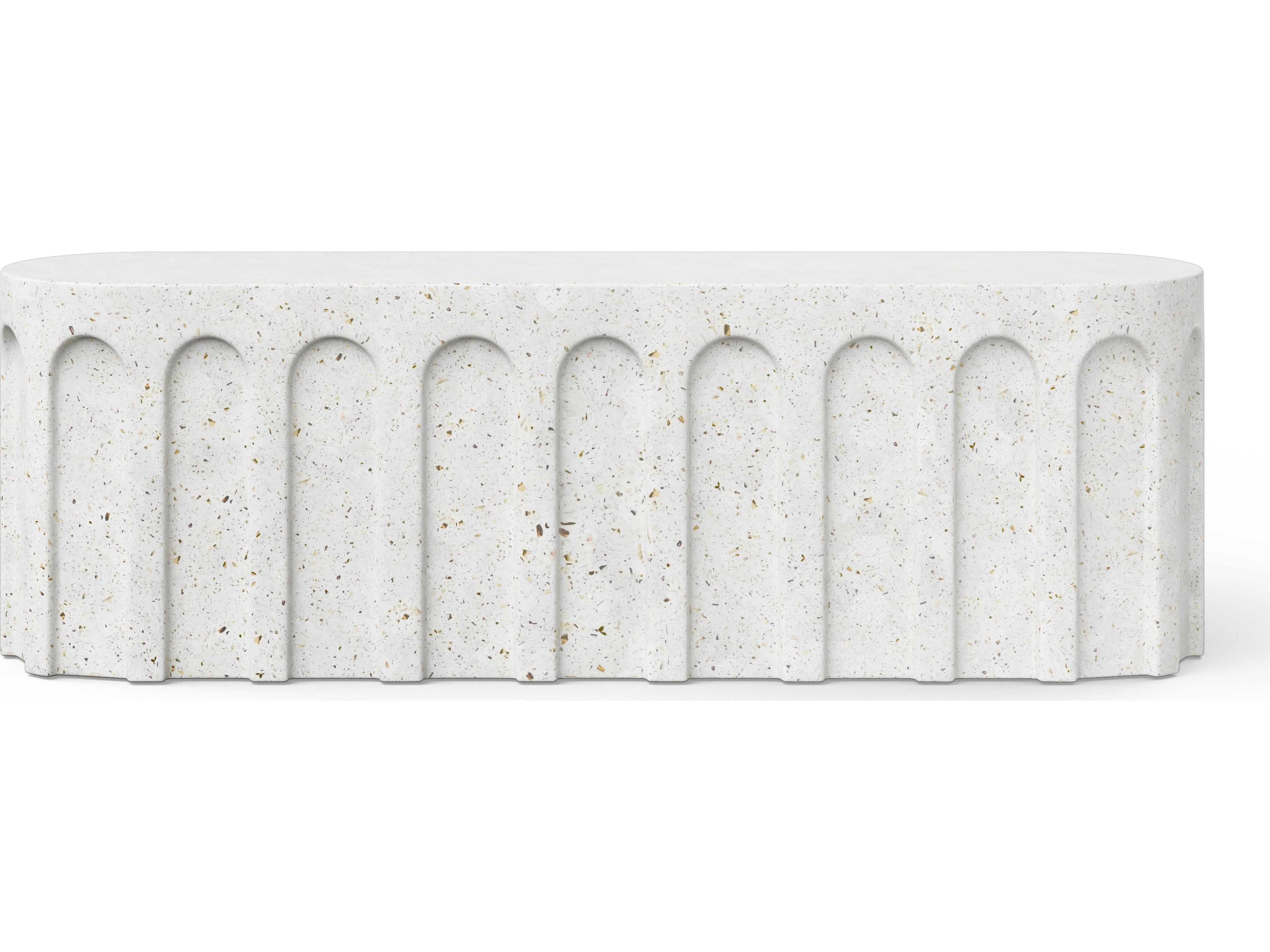 Urbia Outdoor Mixx Ivory Terrazzo Concrete Bench