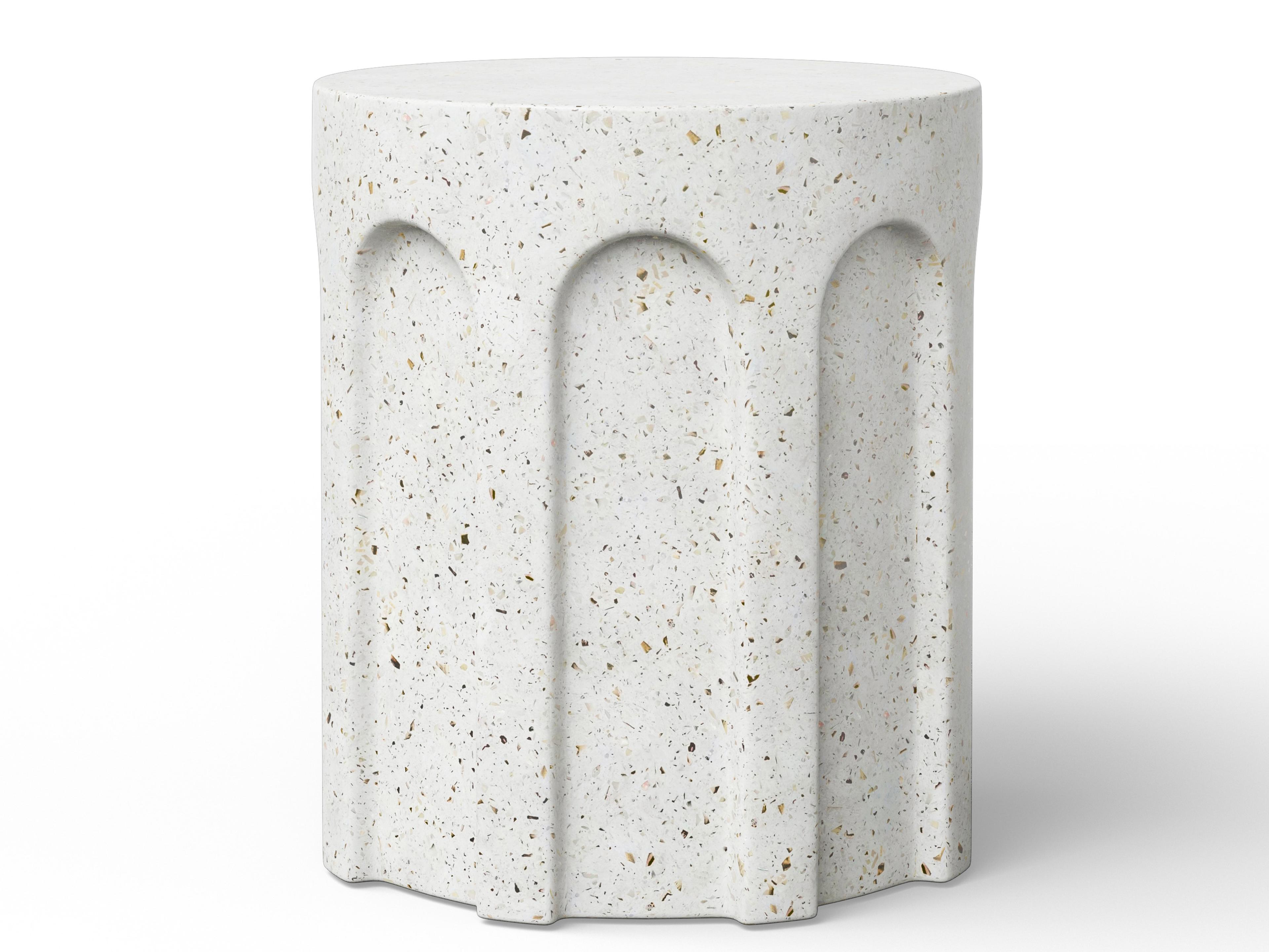 Urbia Outdoor Mixx Ivory Terrazzo Concrete Bar Stool