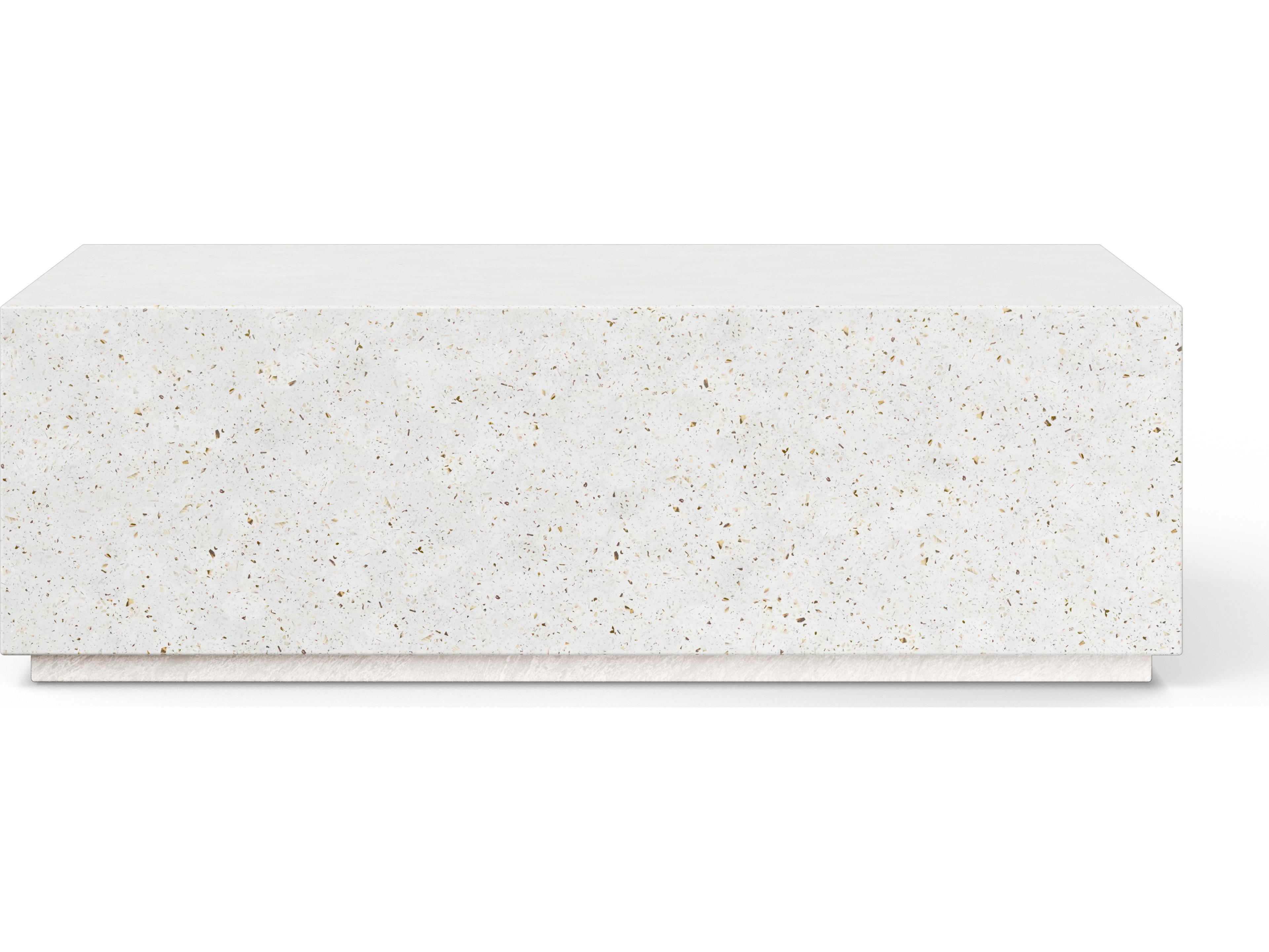 Urbia Outdoor Mixx Ivory Terrazzo Concrete Rectangular Coffee Table