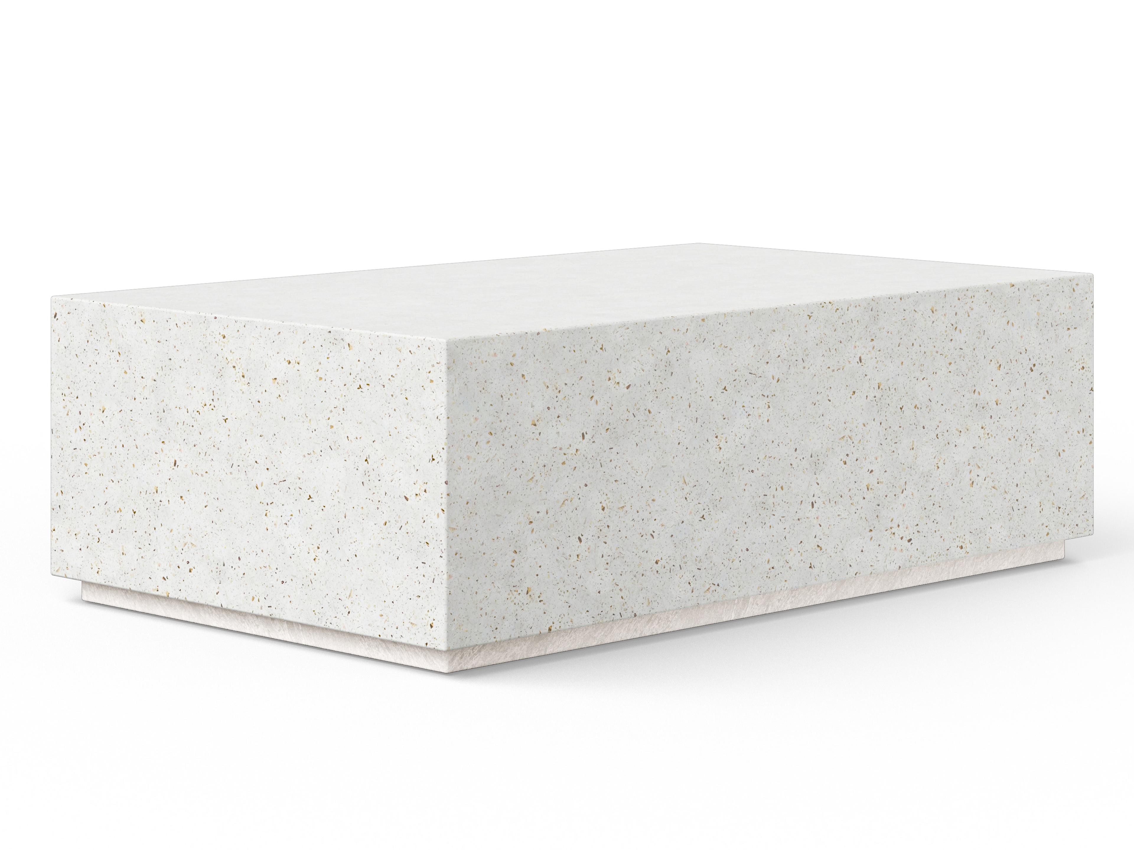 Urbia Outdoor Mixx Ivory Terrazzo Concrete Rectangular Coffee Table