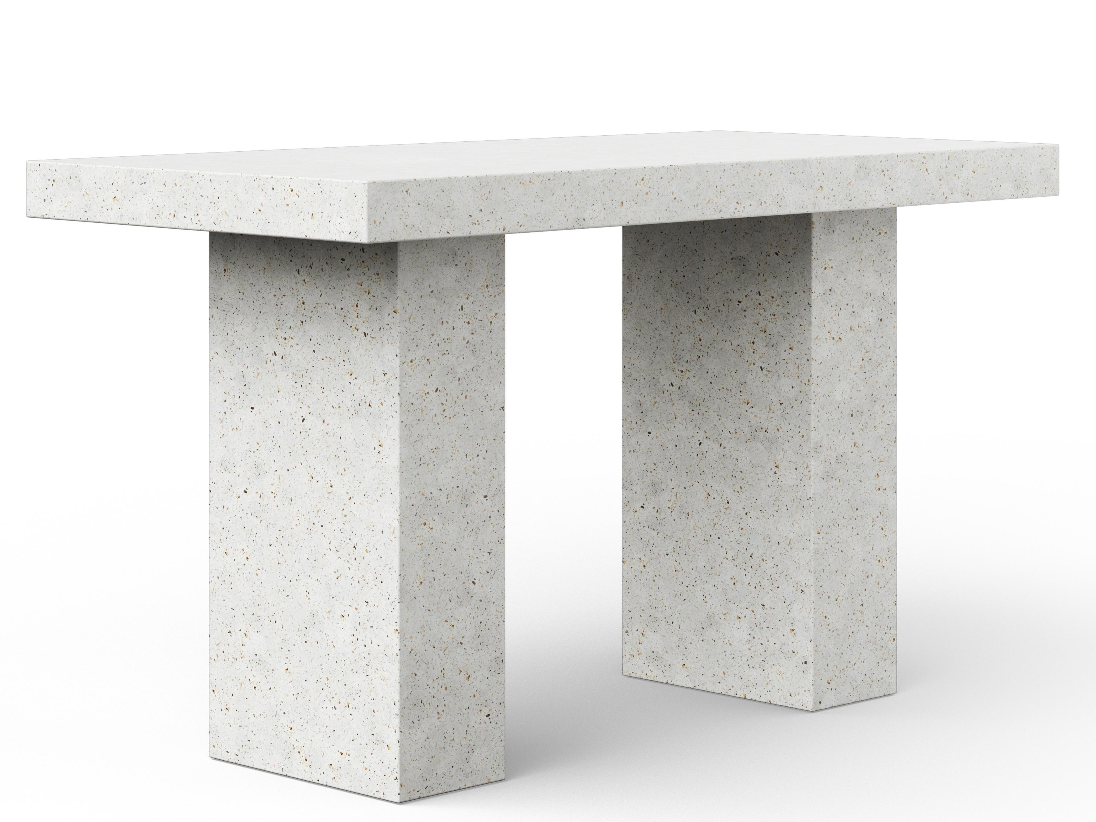Urbia Outdoor Mixx Ivory Terrazzo Concrete Rectangular Bar Table