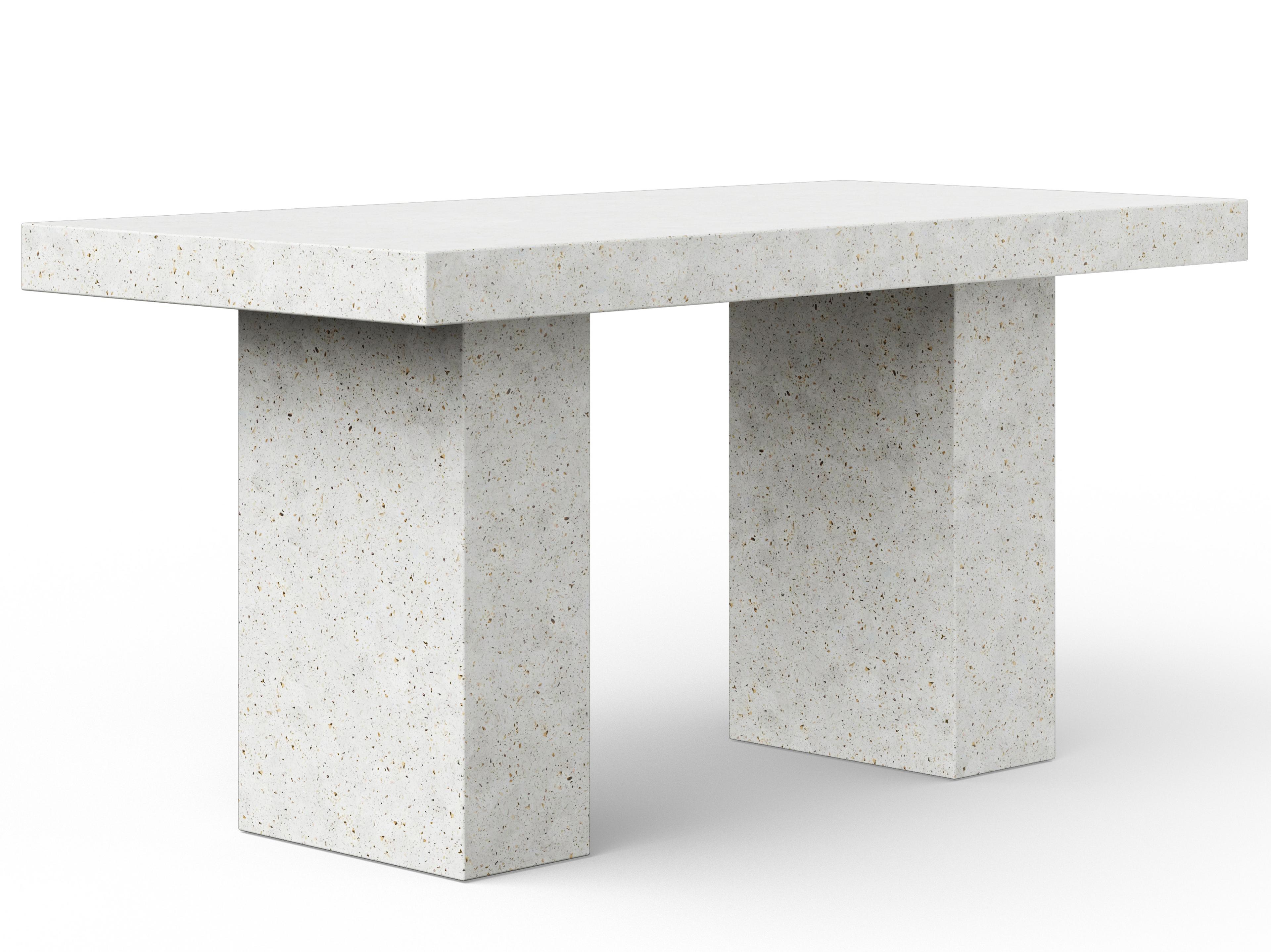 Urbia Outdoor Mixx Ivory Terrazzo Concrete Rectangular Counter Table