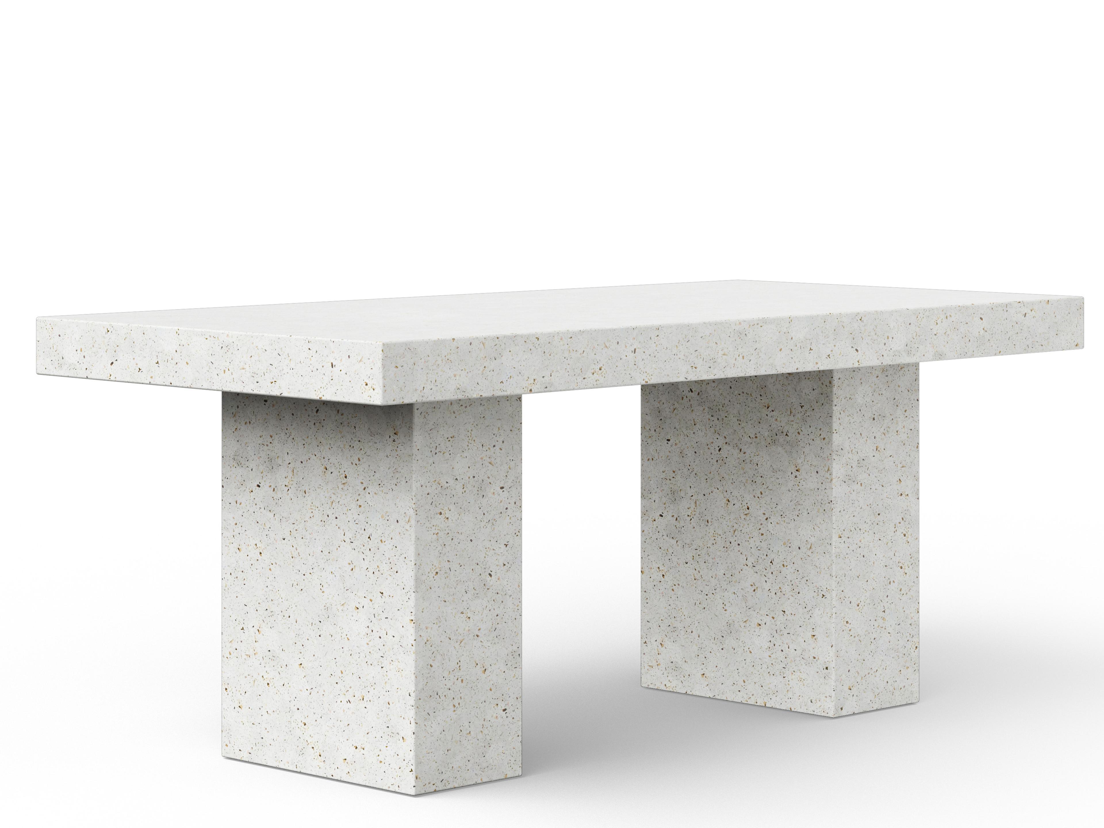 Urbia Outdoor Mixx Ivory Terrazzo Concrete Rectangular Dining Table