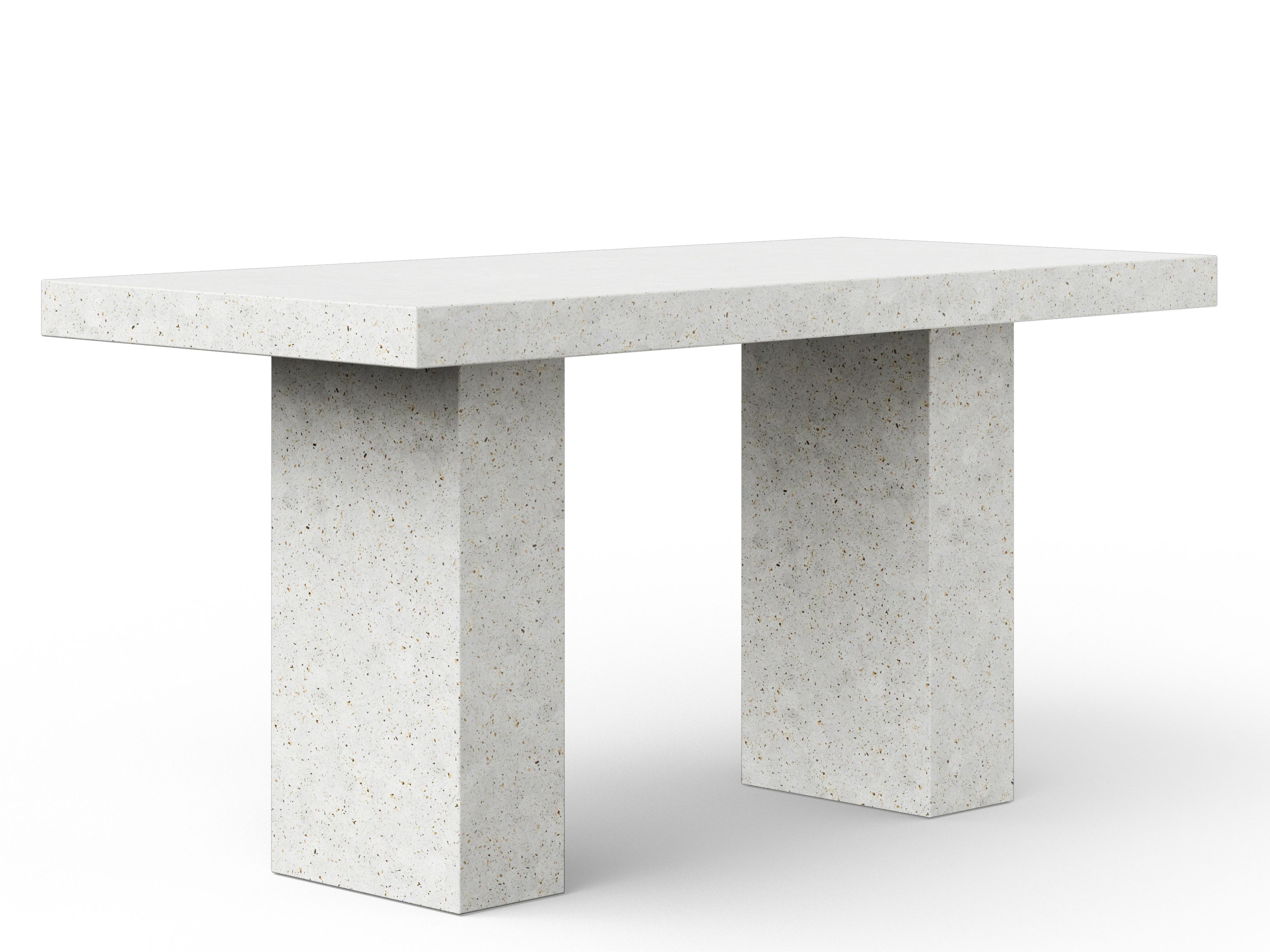 Urbia Outdoor Mixx Ivory Terrazzo Concrete Rectangular Bar Table