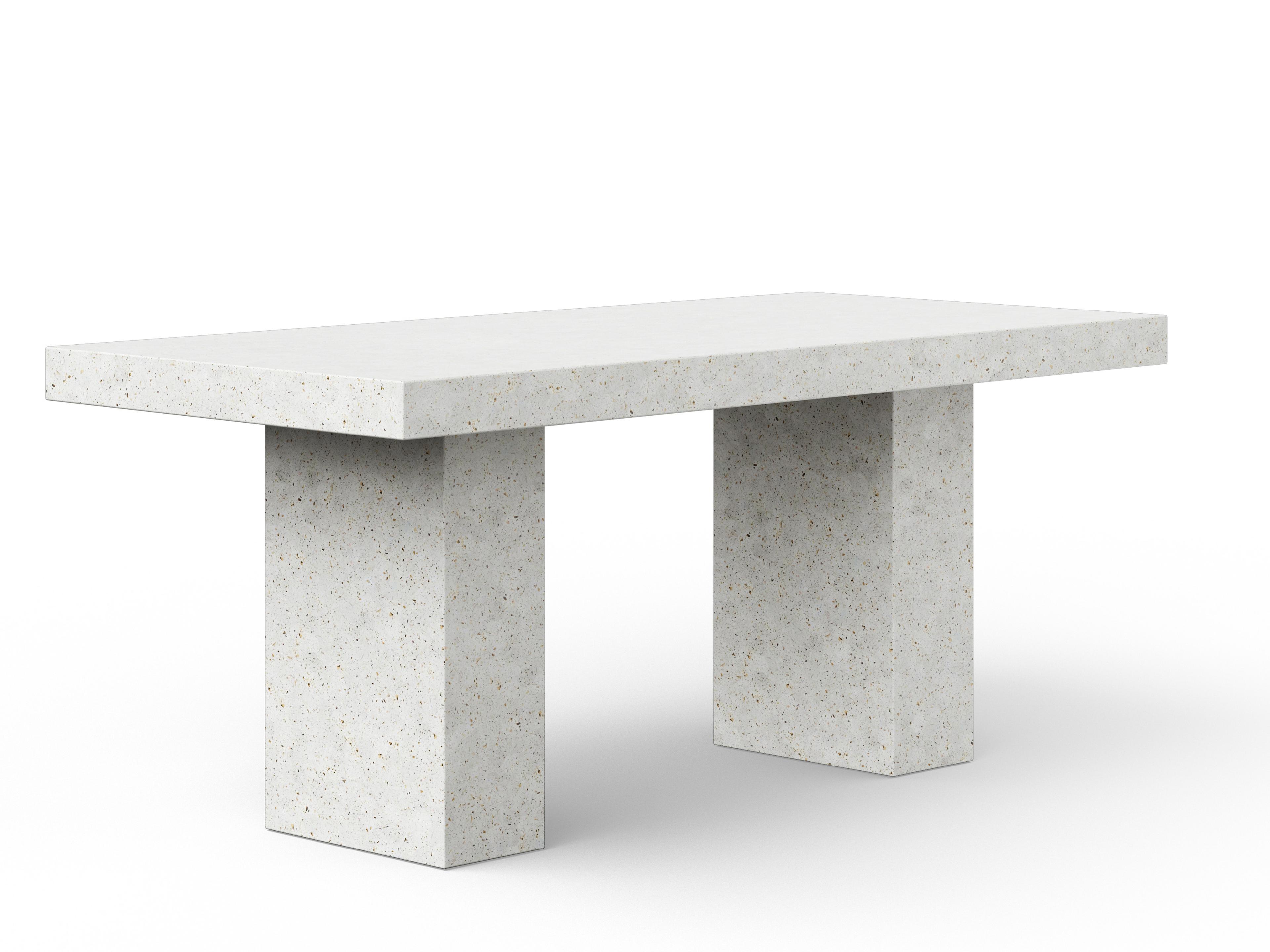 Urbia Outdoor Mixx Ivory Terrazzo Concrete Rectangular Counter Table