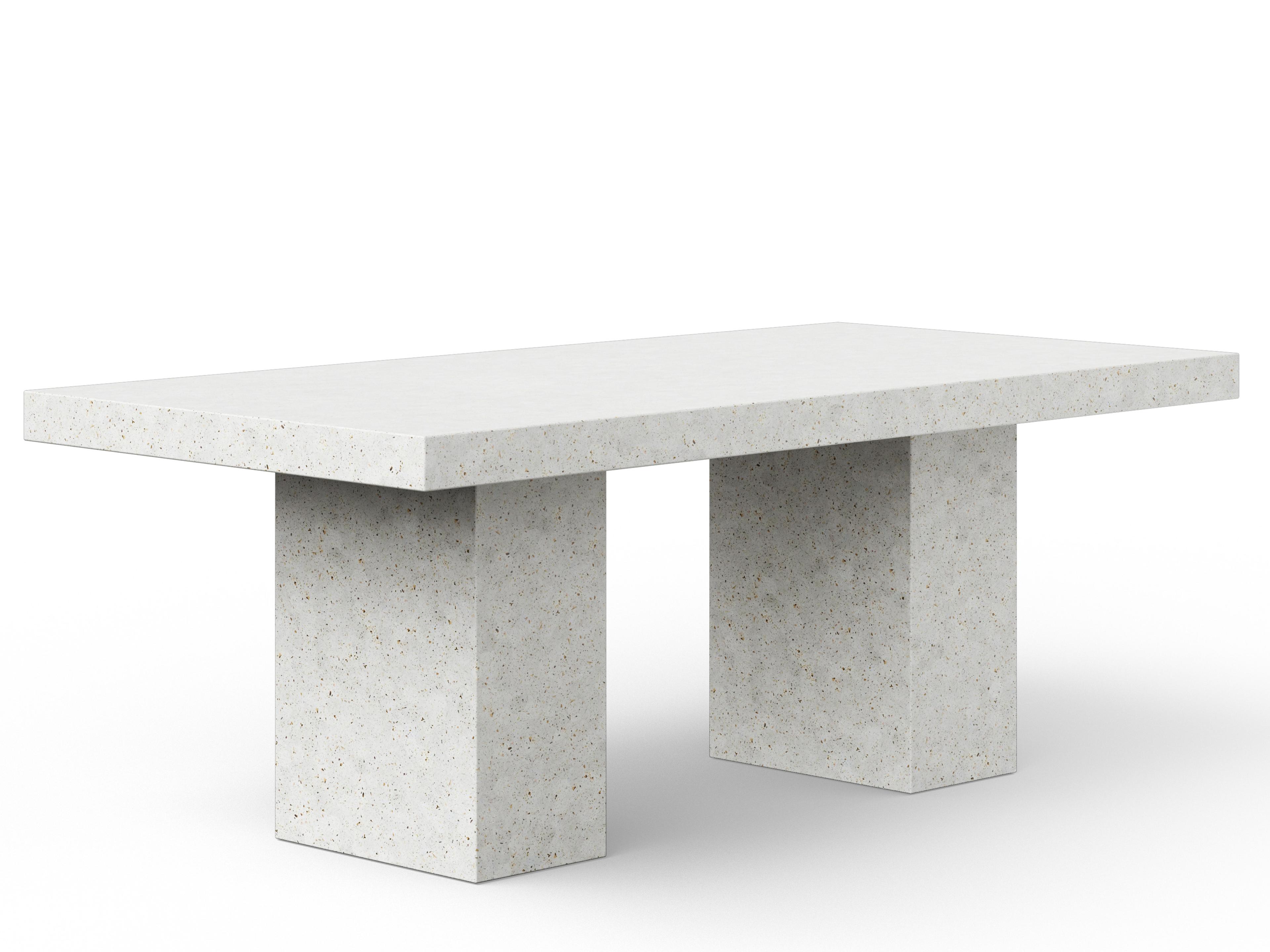 Urbia Outdoor Mixx Ivory Terrazzo Concrete Rectangular Counter Table