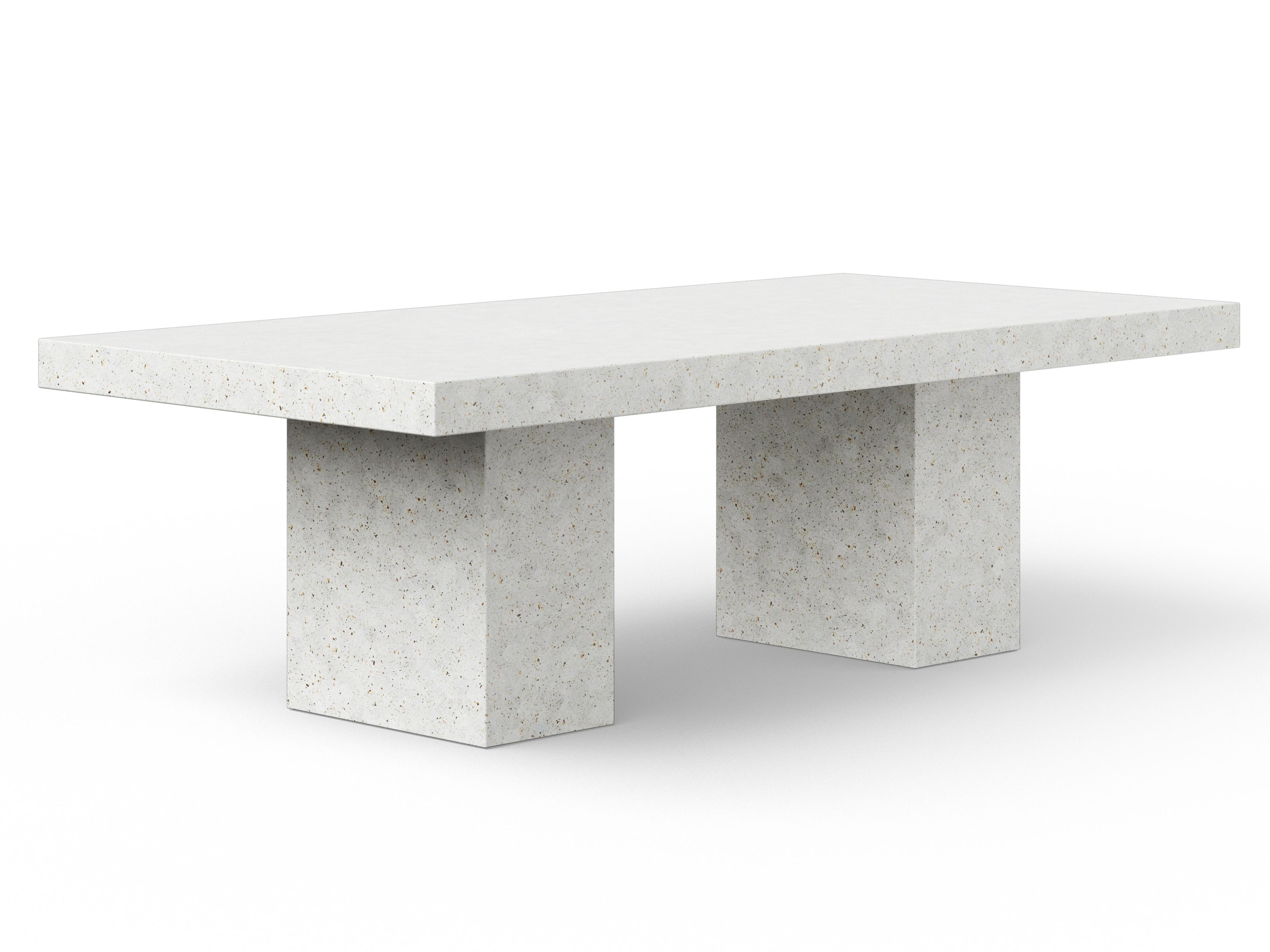 Urbia Outdoor Mixx Ivory Terrazzo Concrete Rectangular Dining Table