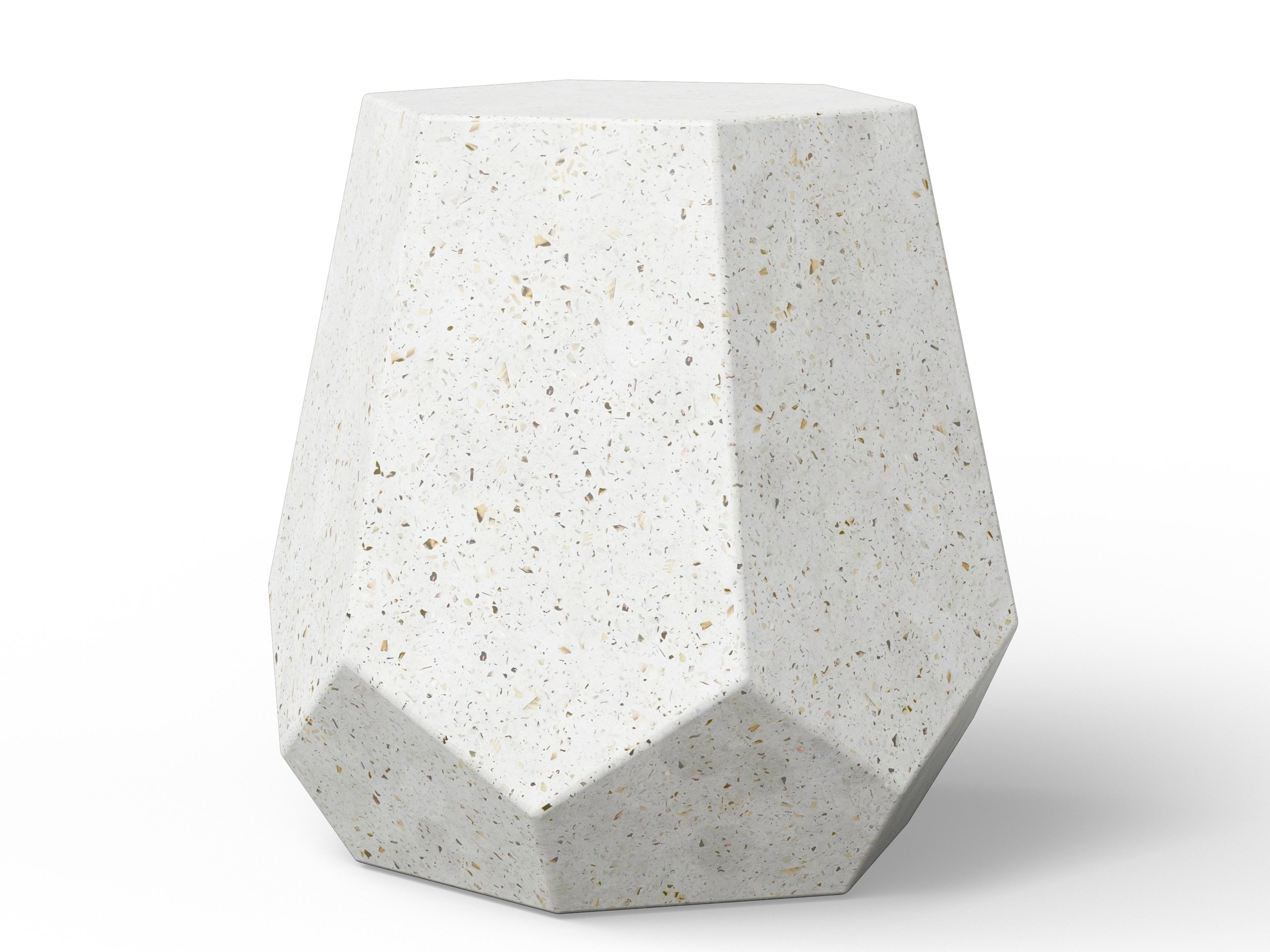 Urbia Outdoor Mixx Ivory Terrazzo Concrete Bar Stool