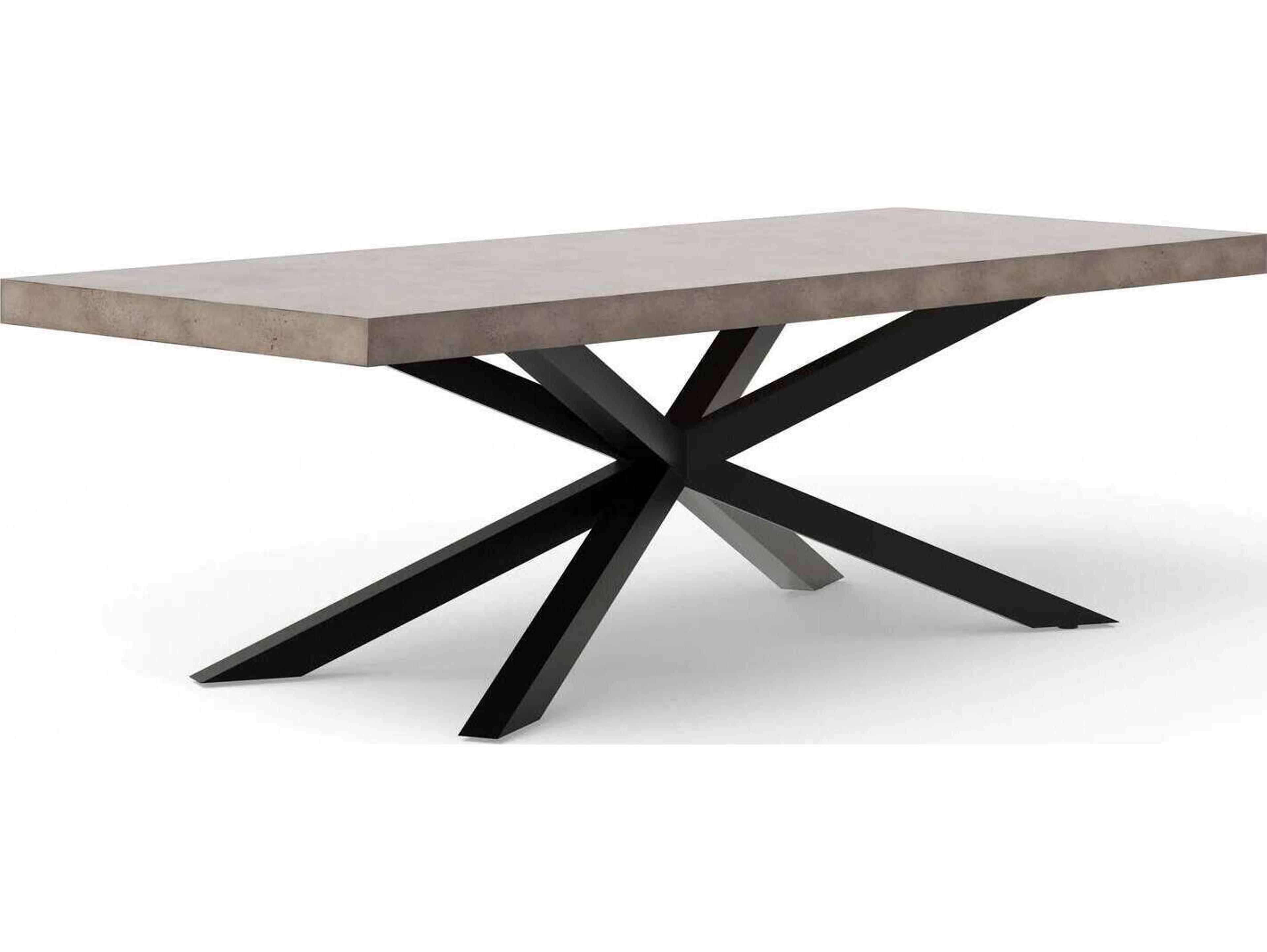 Urbia Outdoor Mixx Dark Grey Black Concrete Rectangular Dining Table