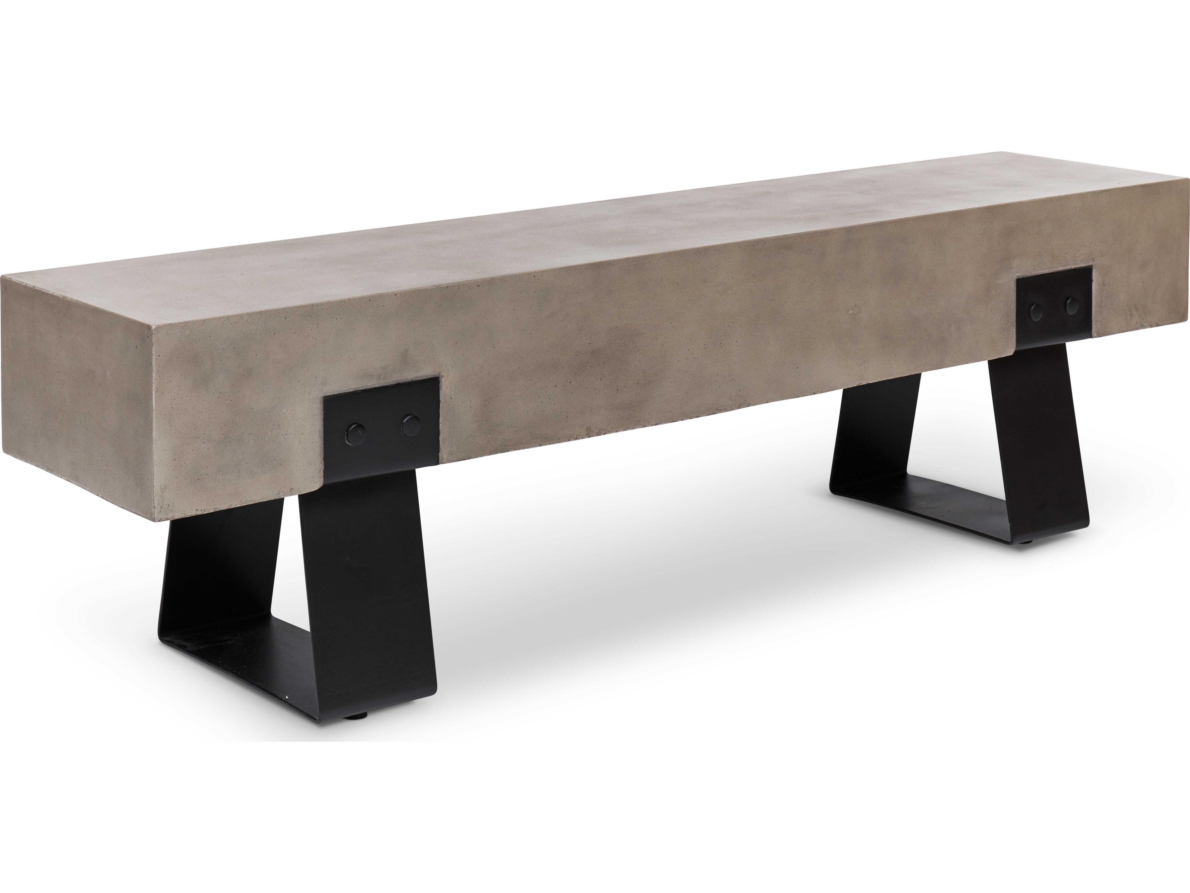 Urbia Outdoor Industrial Dark Grey Black Concrete Bench
