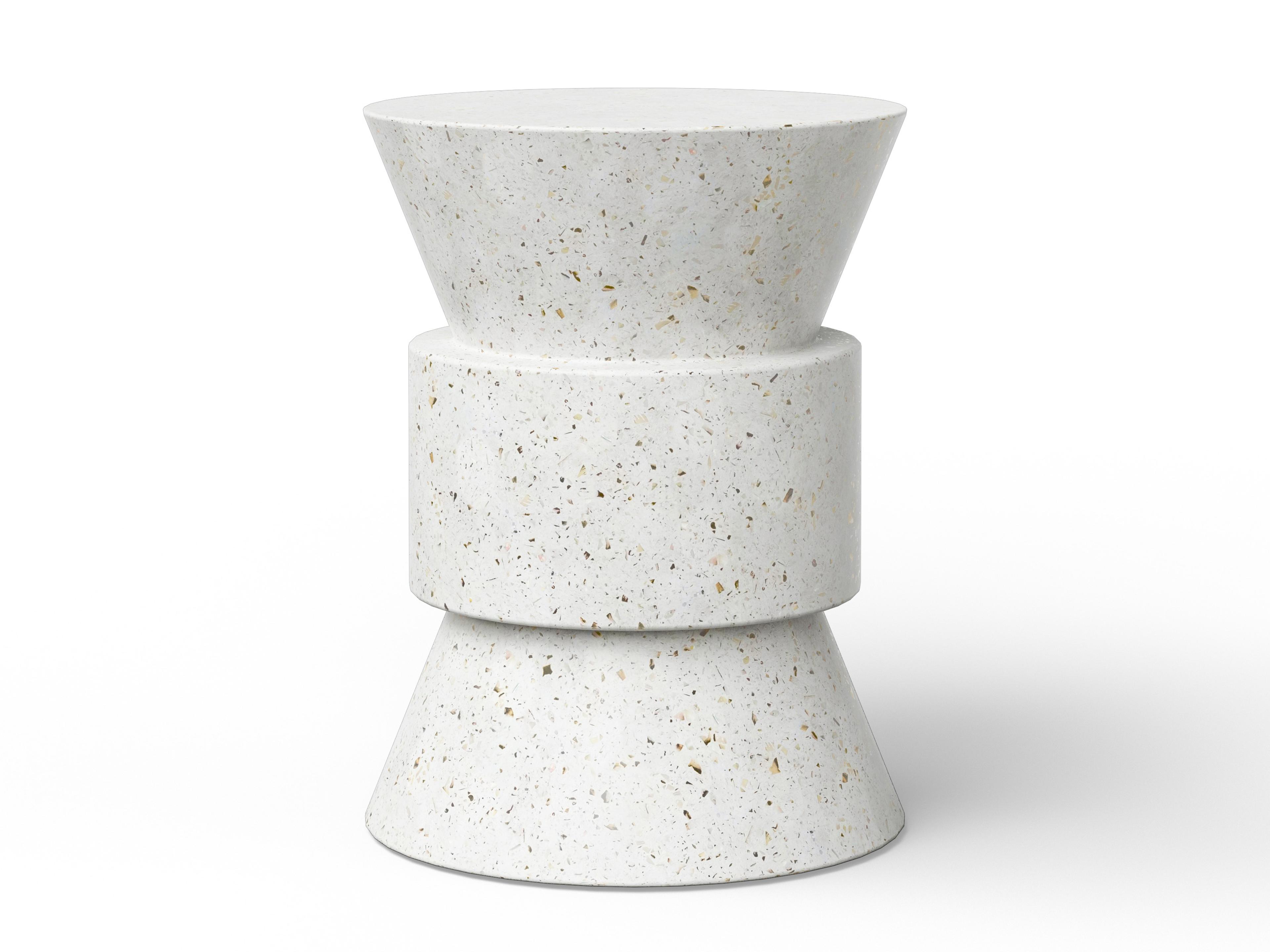 Urbia Outdoor Mixx Ivory Terrazzo Concrete Bar Stool