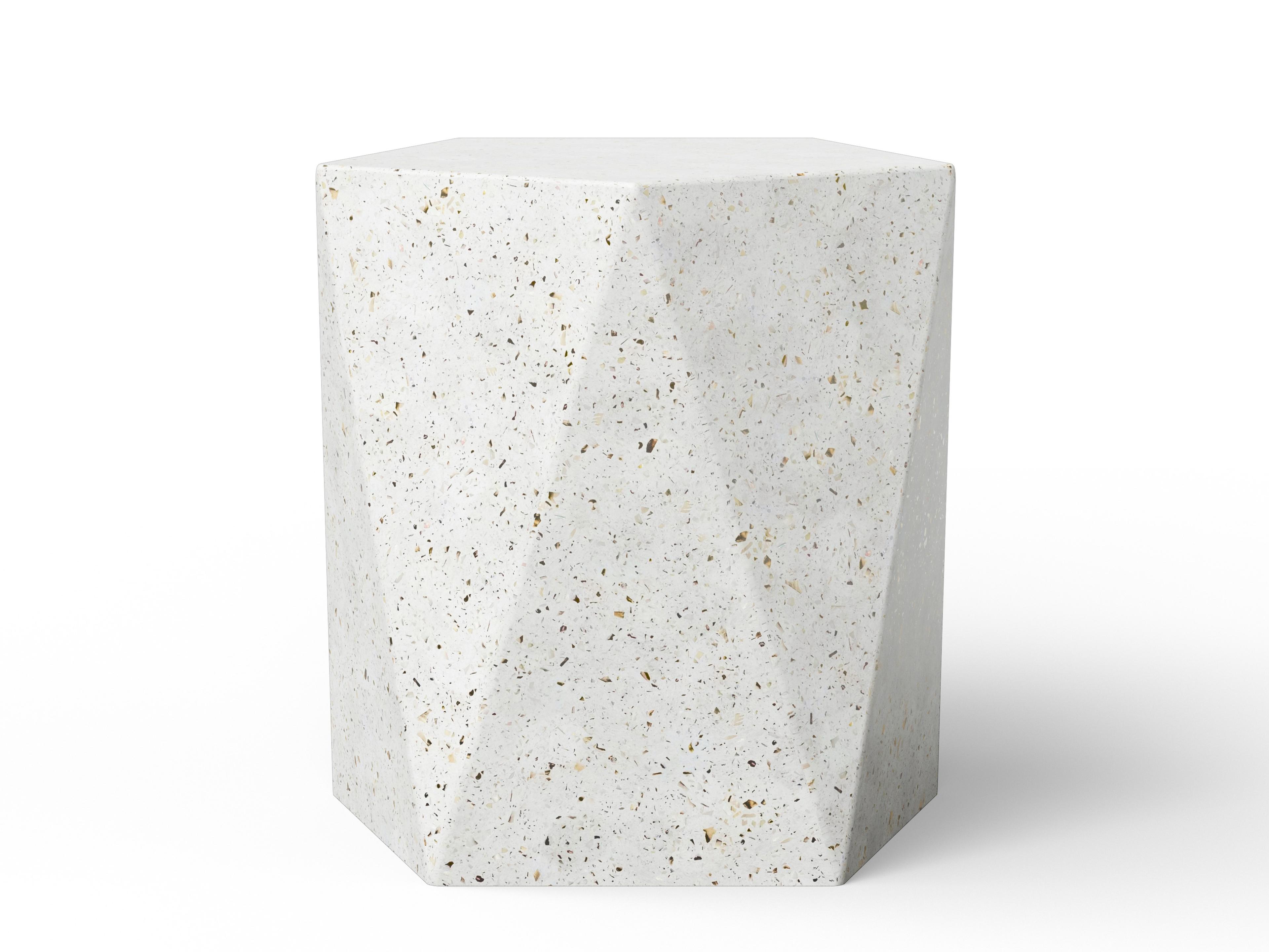 Urbia Outdoor Mixx Ivory Terrazzo Concrete Bar Stool