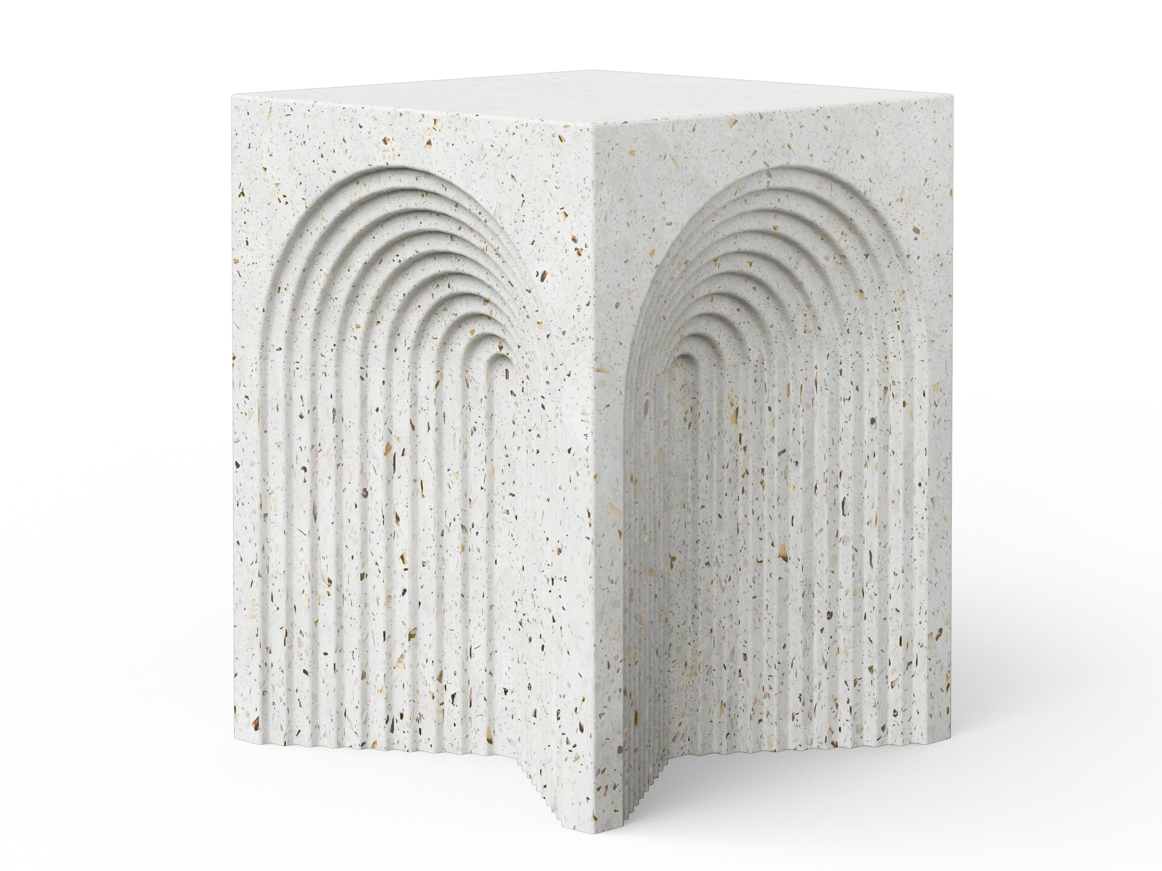 Urbia Outdoor Mixx Ivory Terrazzo Concrete Bar Stool