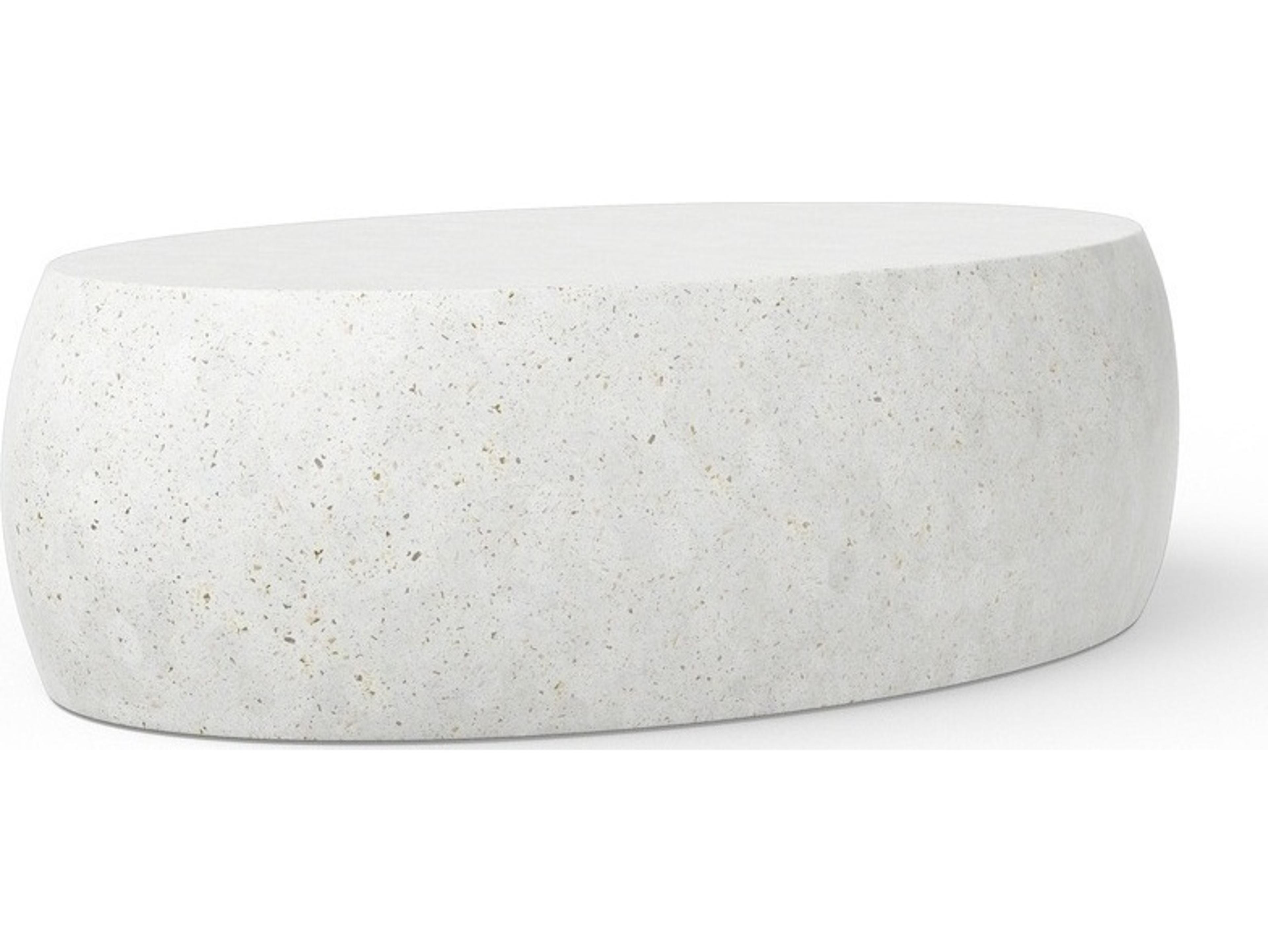 Urbia Outdoor Mixx Ivory Terrazzo Concrete Oval Coffee Table