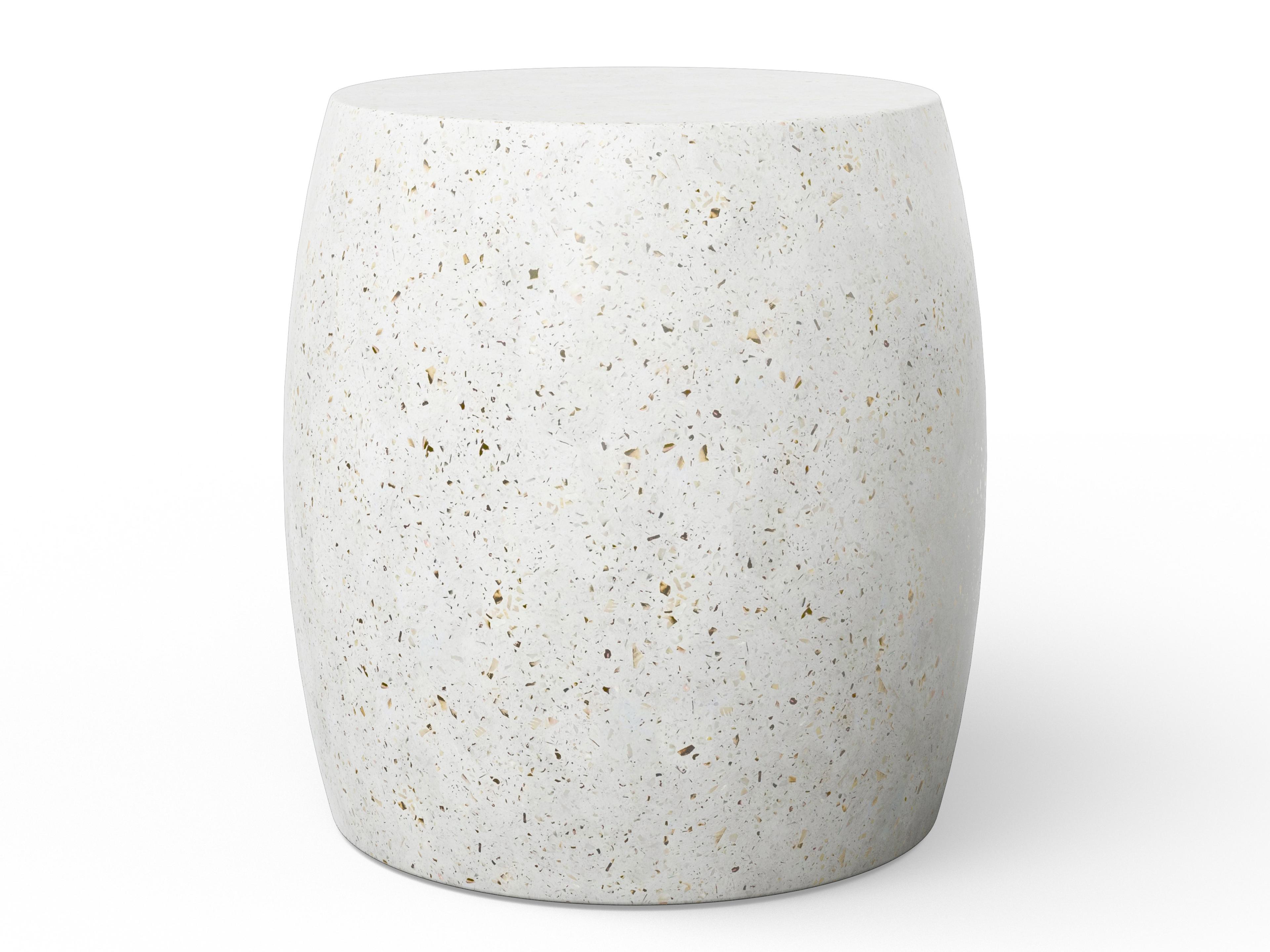 Urbia Outdoor Mixx Ivory Terrazzo Concrete Round End Table