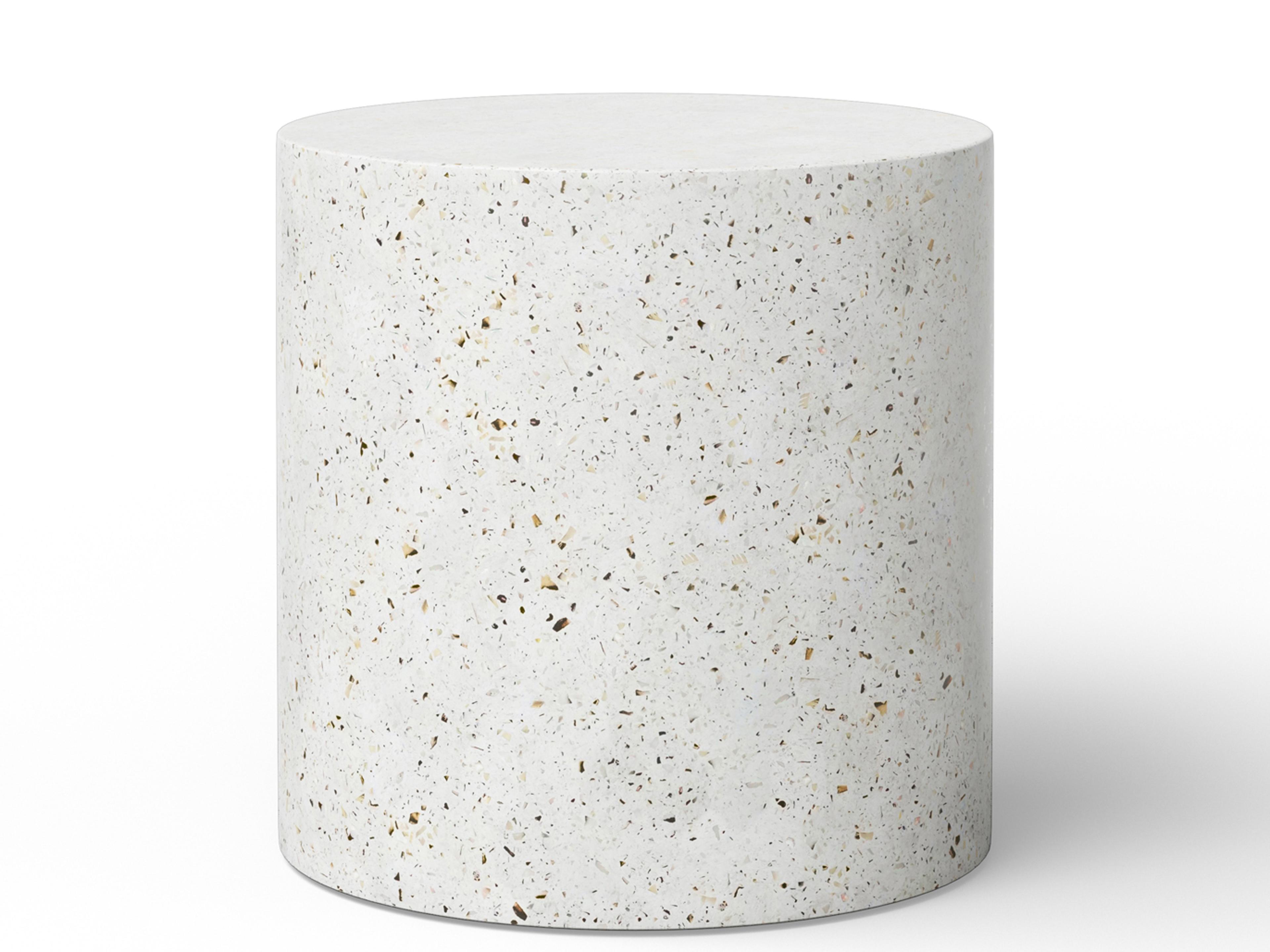Urbia Outdoor Mixx Ivory Terrazzo Concrete Round End Table