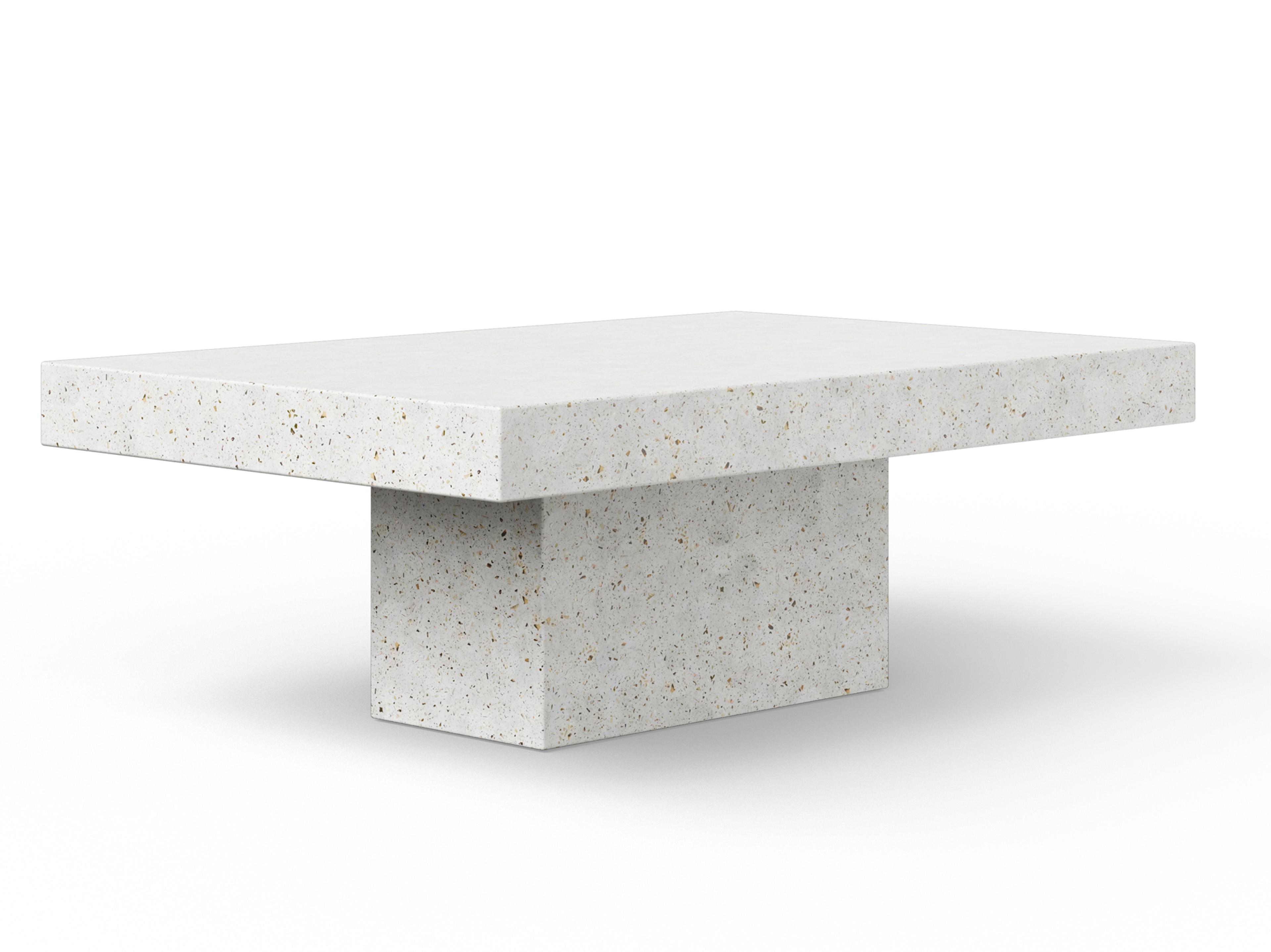 Urbia Outdoor Mixx Ivory Terrazzo Concrete Rectangular Coffee Table