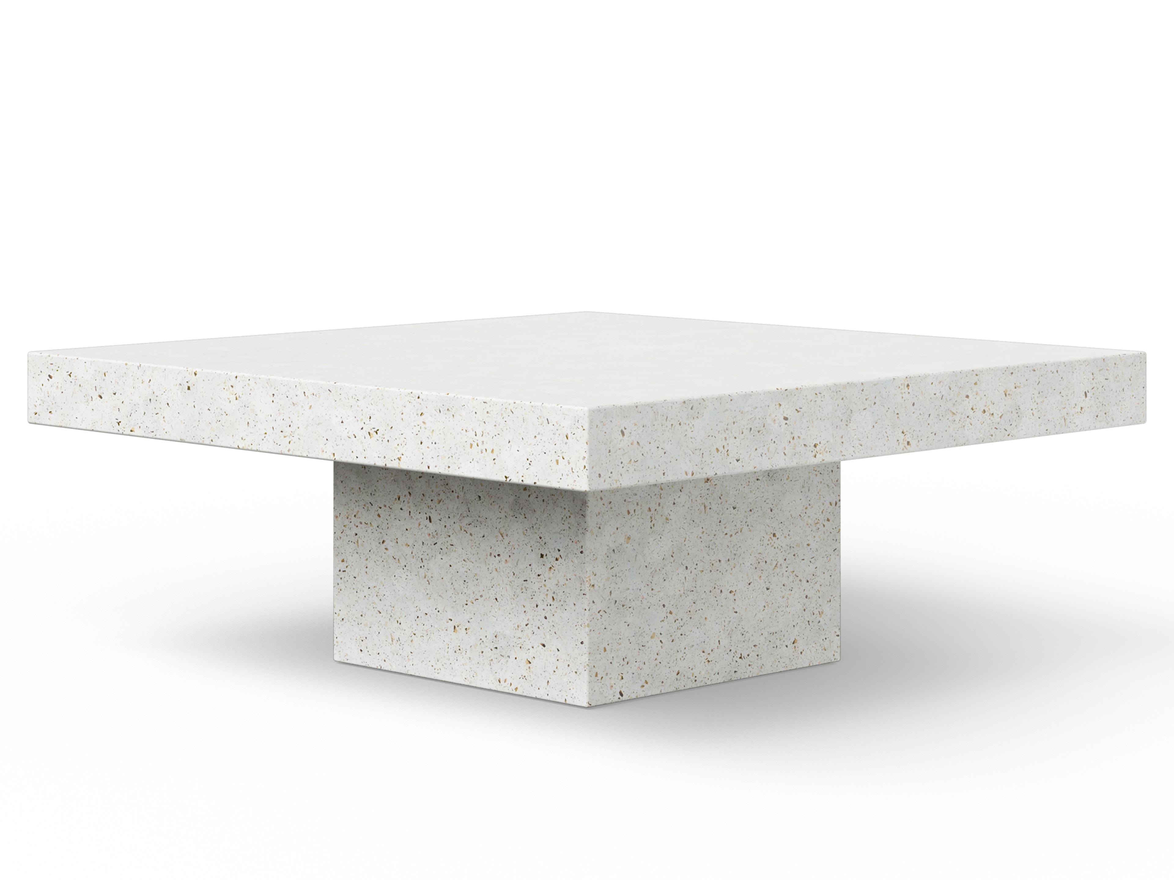 Urbia Outdoor Mixx Ivory Terrazzo Concrete Square Coffee Table