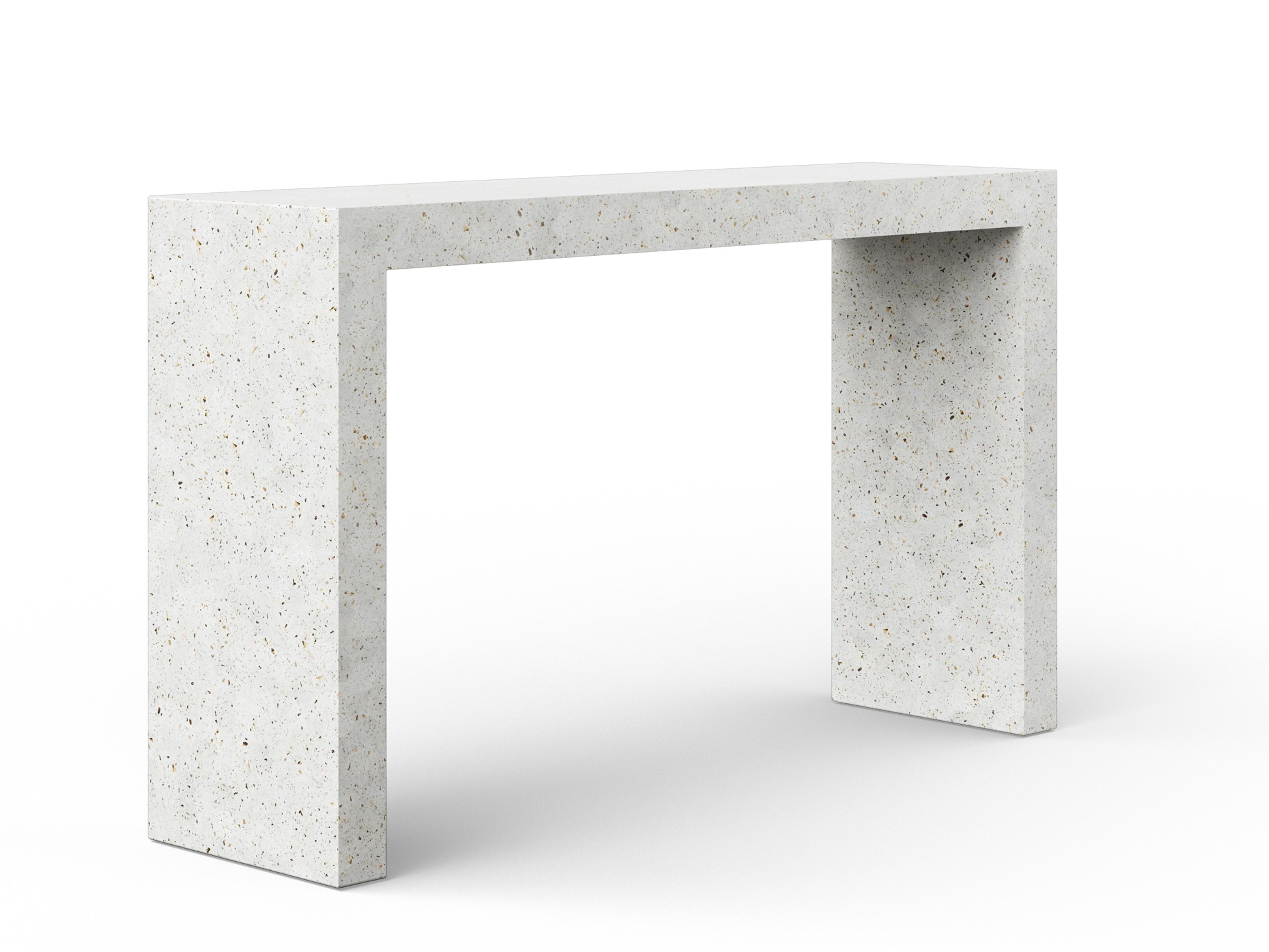 Urbia Outdoor Mixx Ivory Terrazzo Concrete Rectangular Console Table