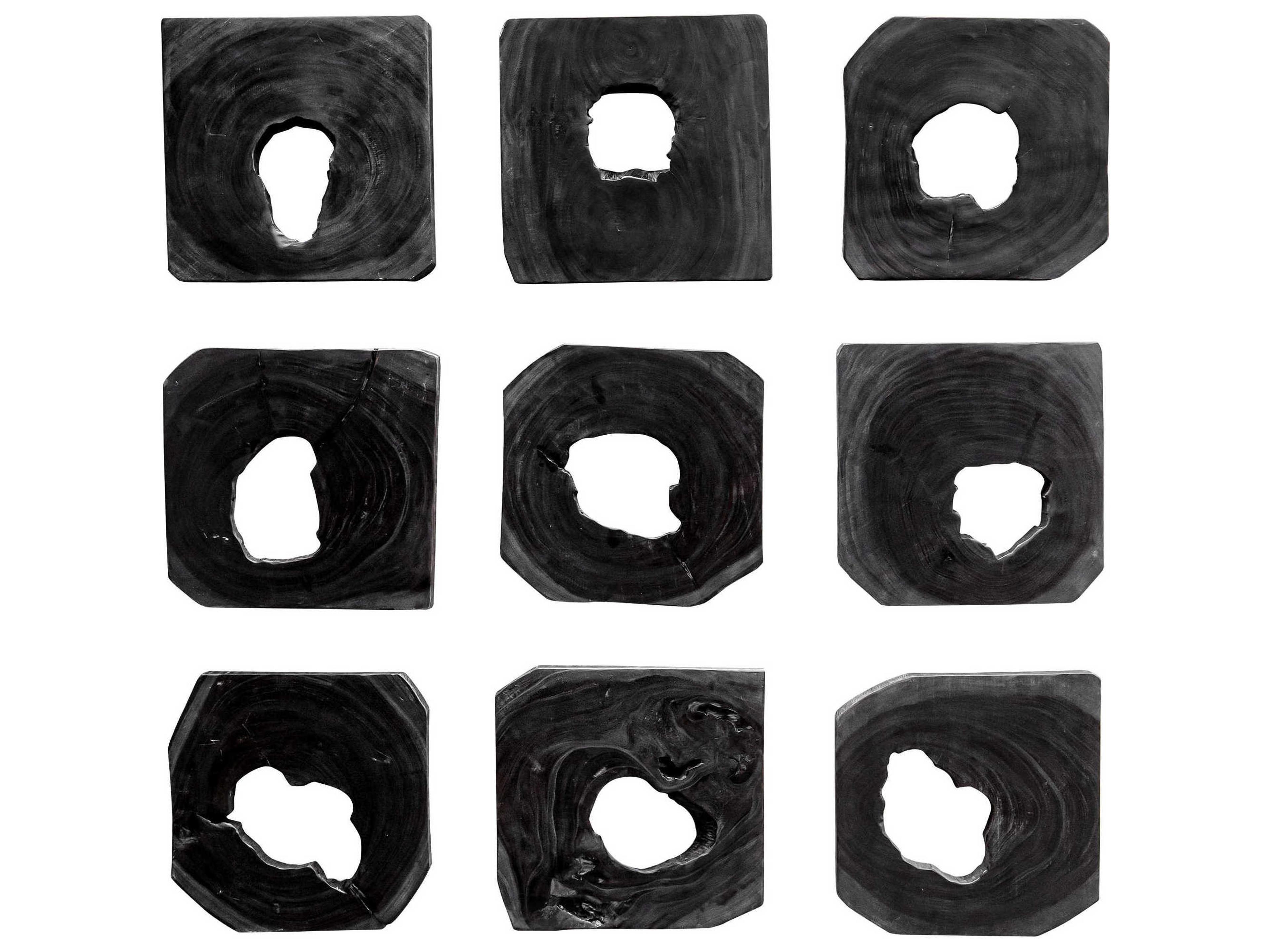 Uttermost Bahati Ebony Stain Wood Wall Art Set of 9