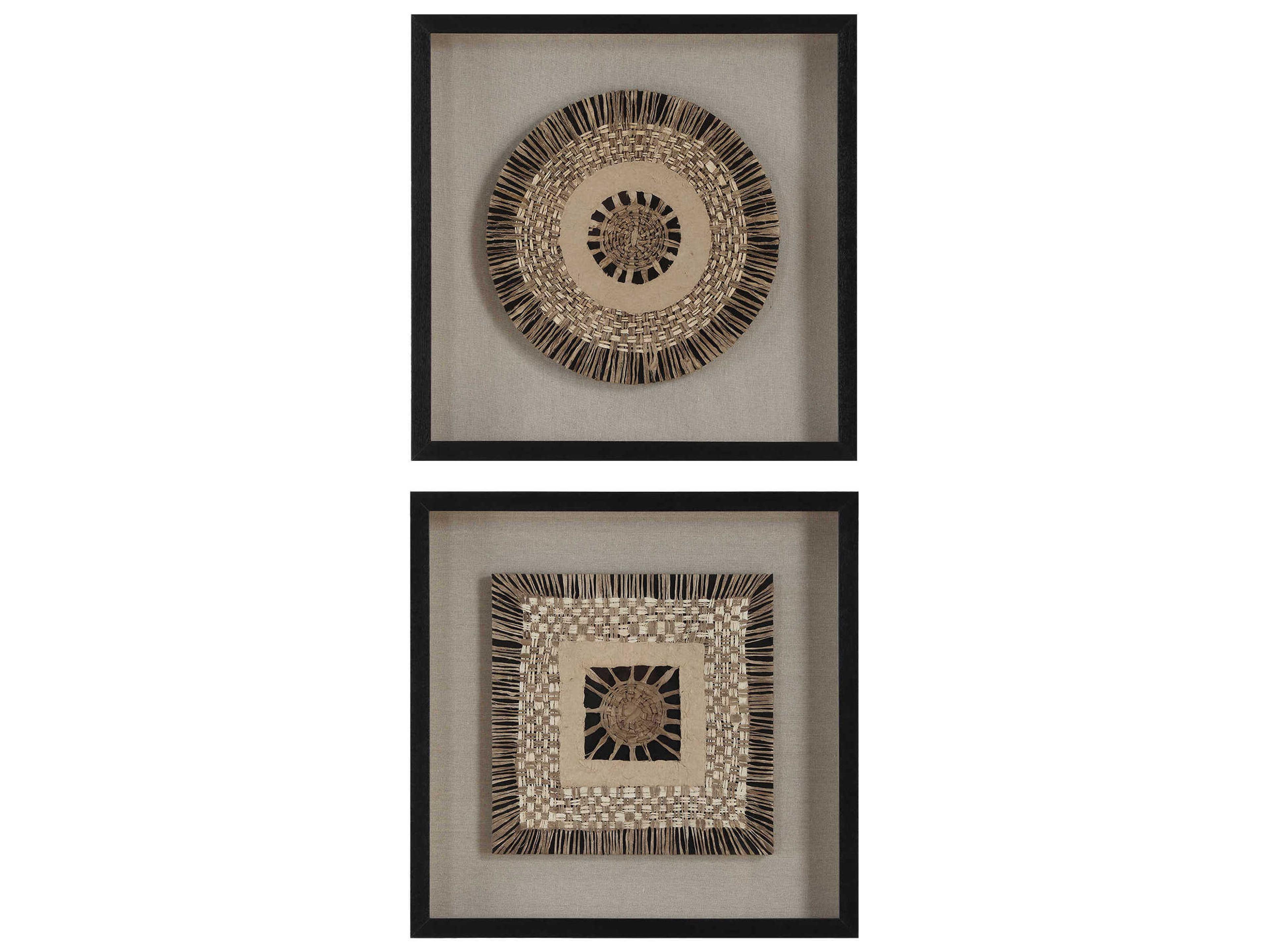 Uttermost Intertwine Knit Paper Shadow Box Set of 2