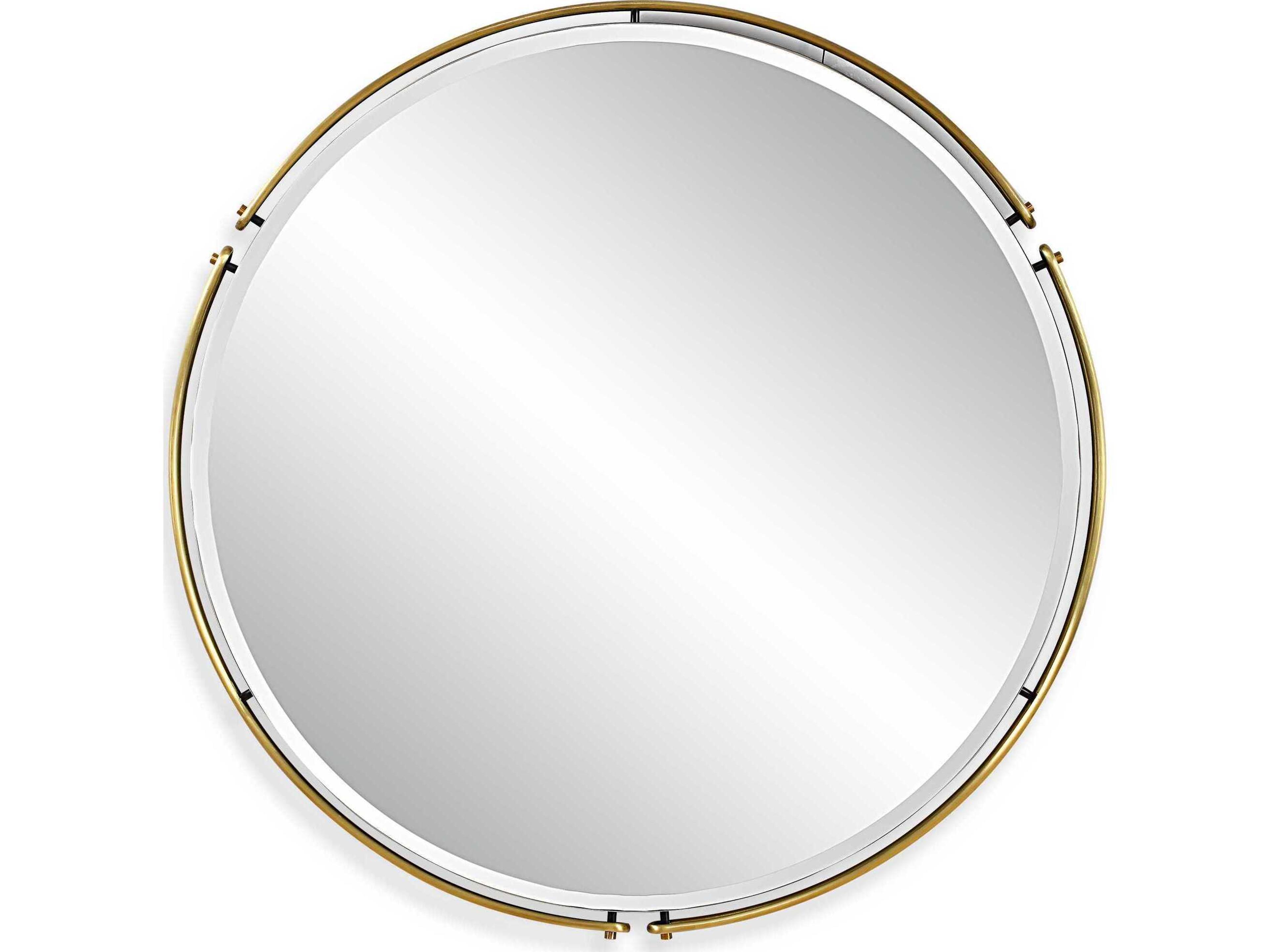 Uttermost Wesley Antique Brass Round Wall Mirror