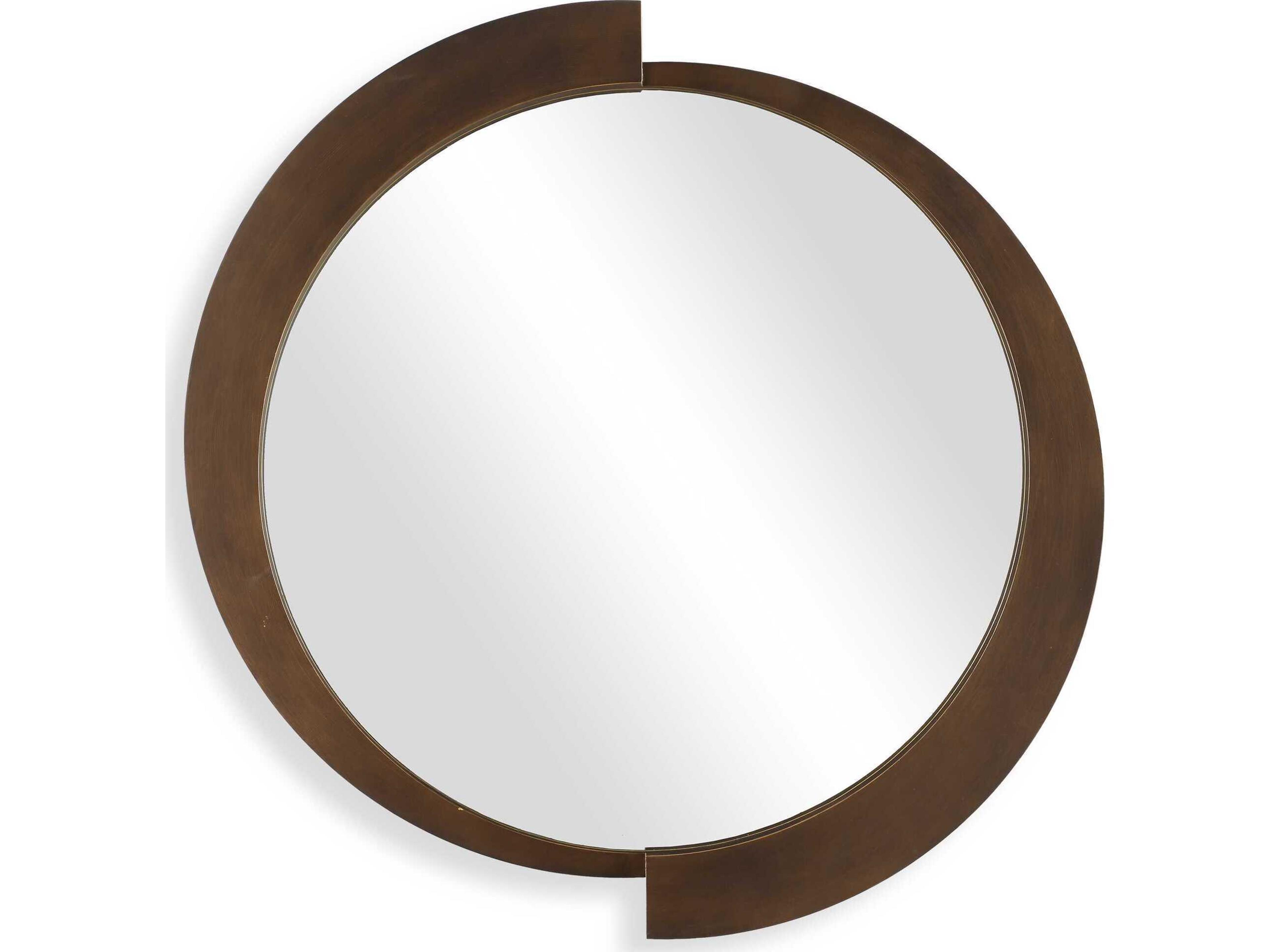 Uttermost Reverse Brushed Bronze Champagne Round Wall Mirror
