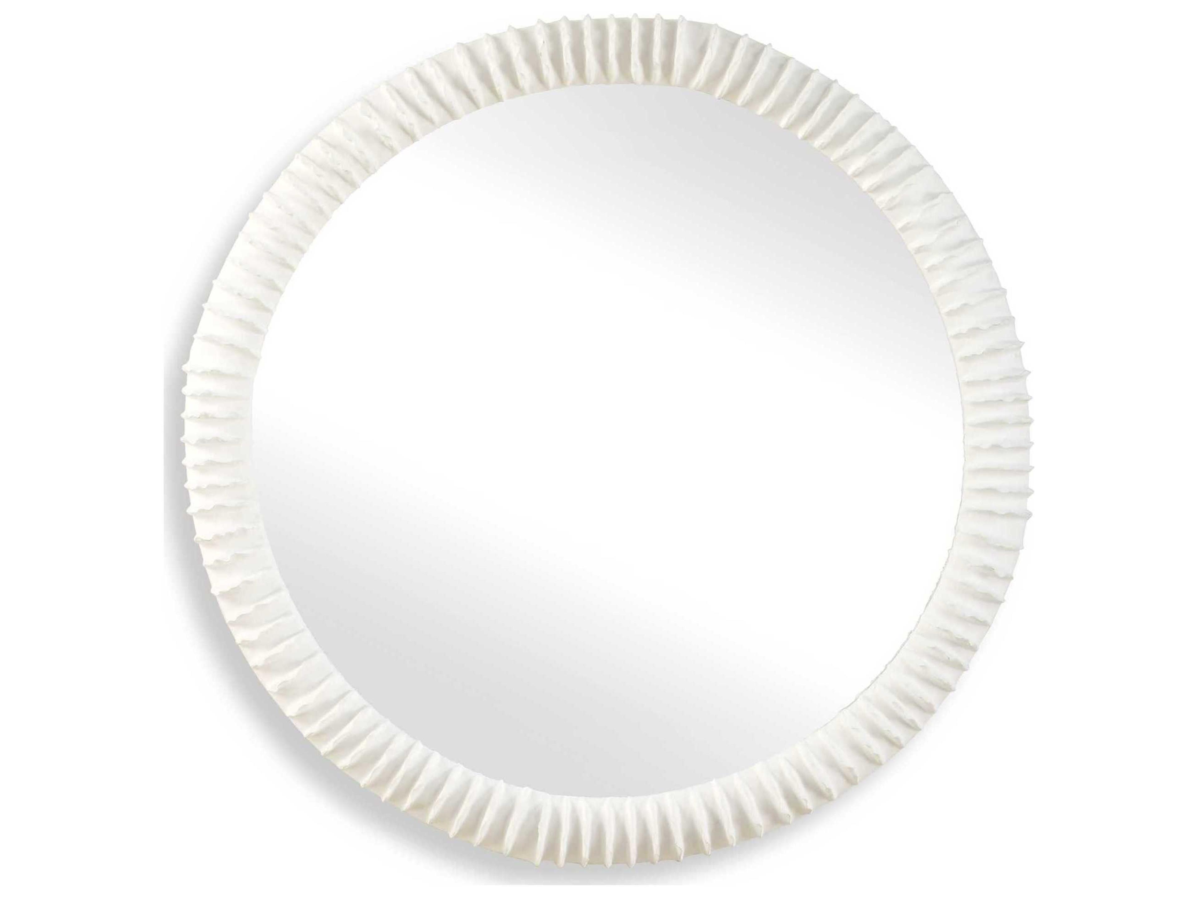 Uttermost Akiko Matte White Round Wall Mirror