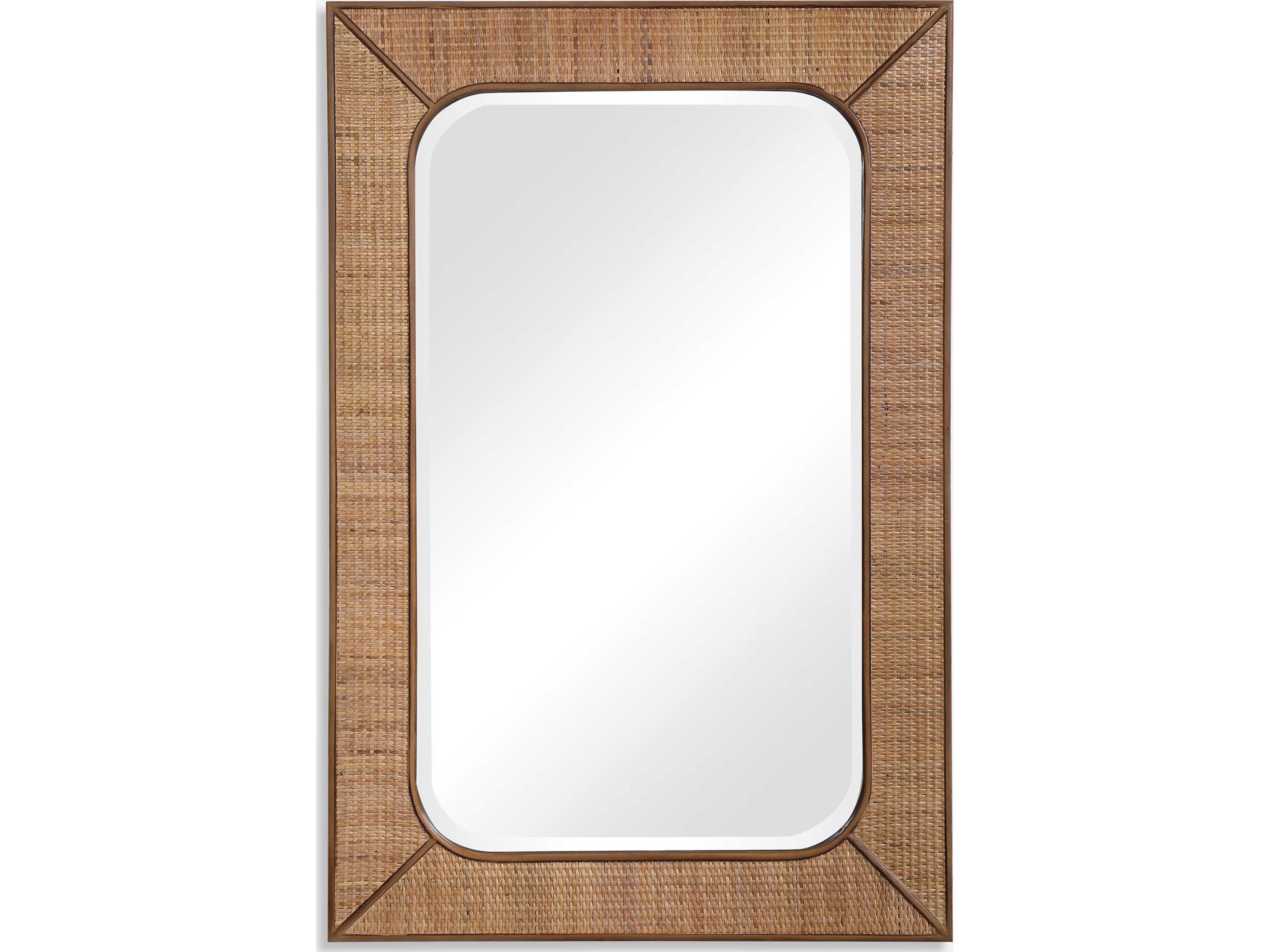 Uttermost Tahiti Warm Maple Stain Rectangular Wall Mirror