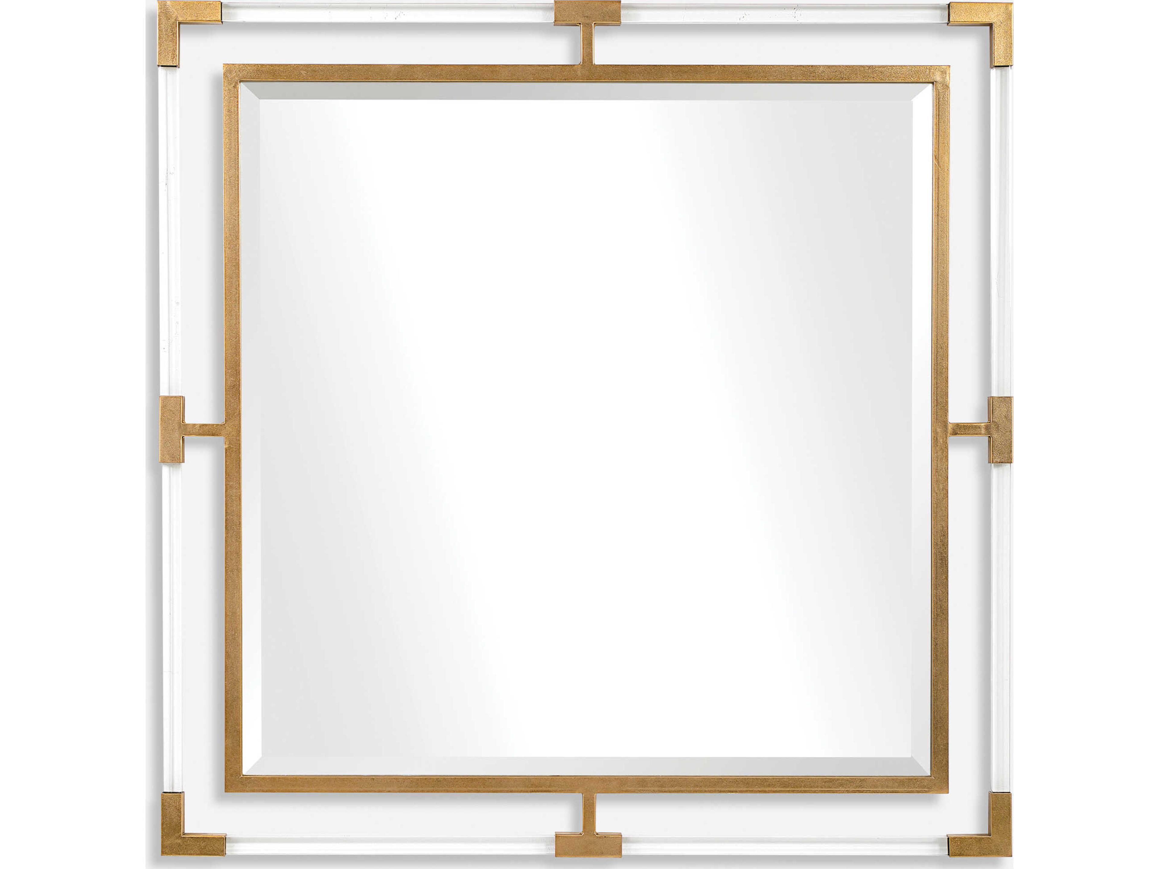 Uttermost Balkan Metallic Gold Leaf Square Wall Mirror