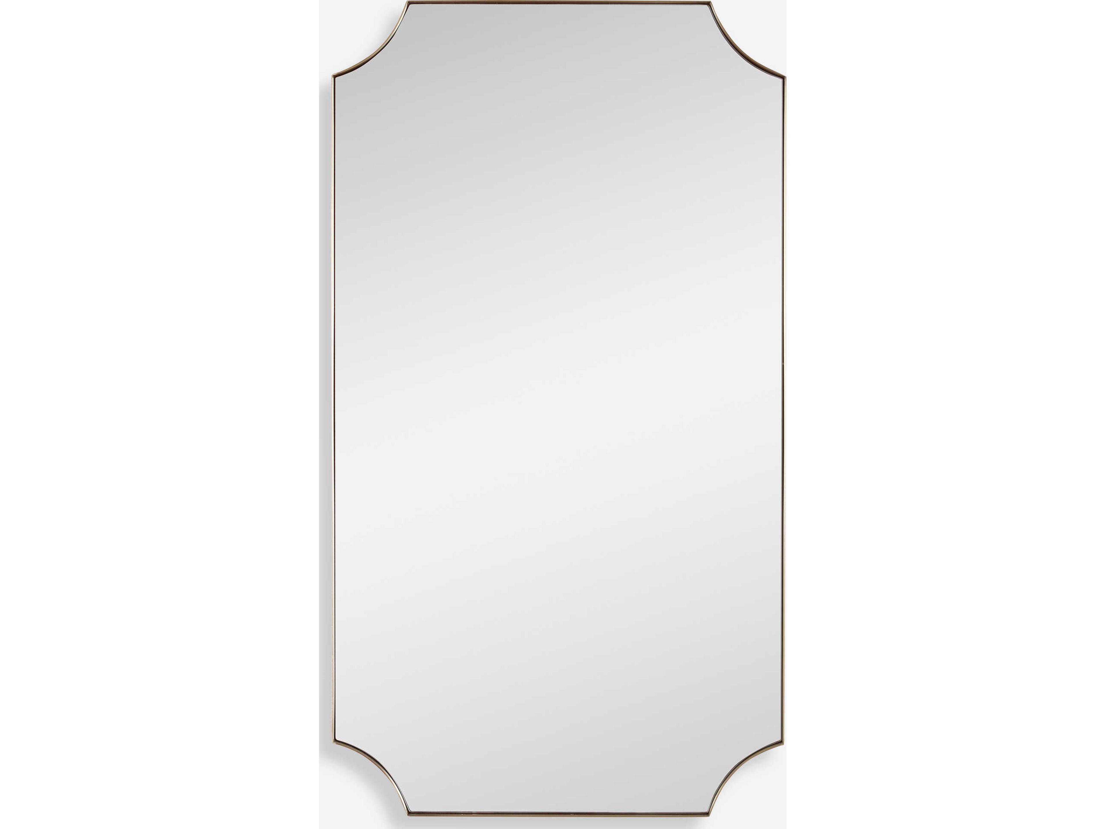 Uttermost Lennox Plated Brushed Brass Rectangular Wall Mirror