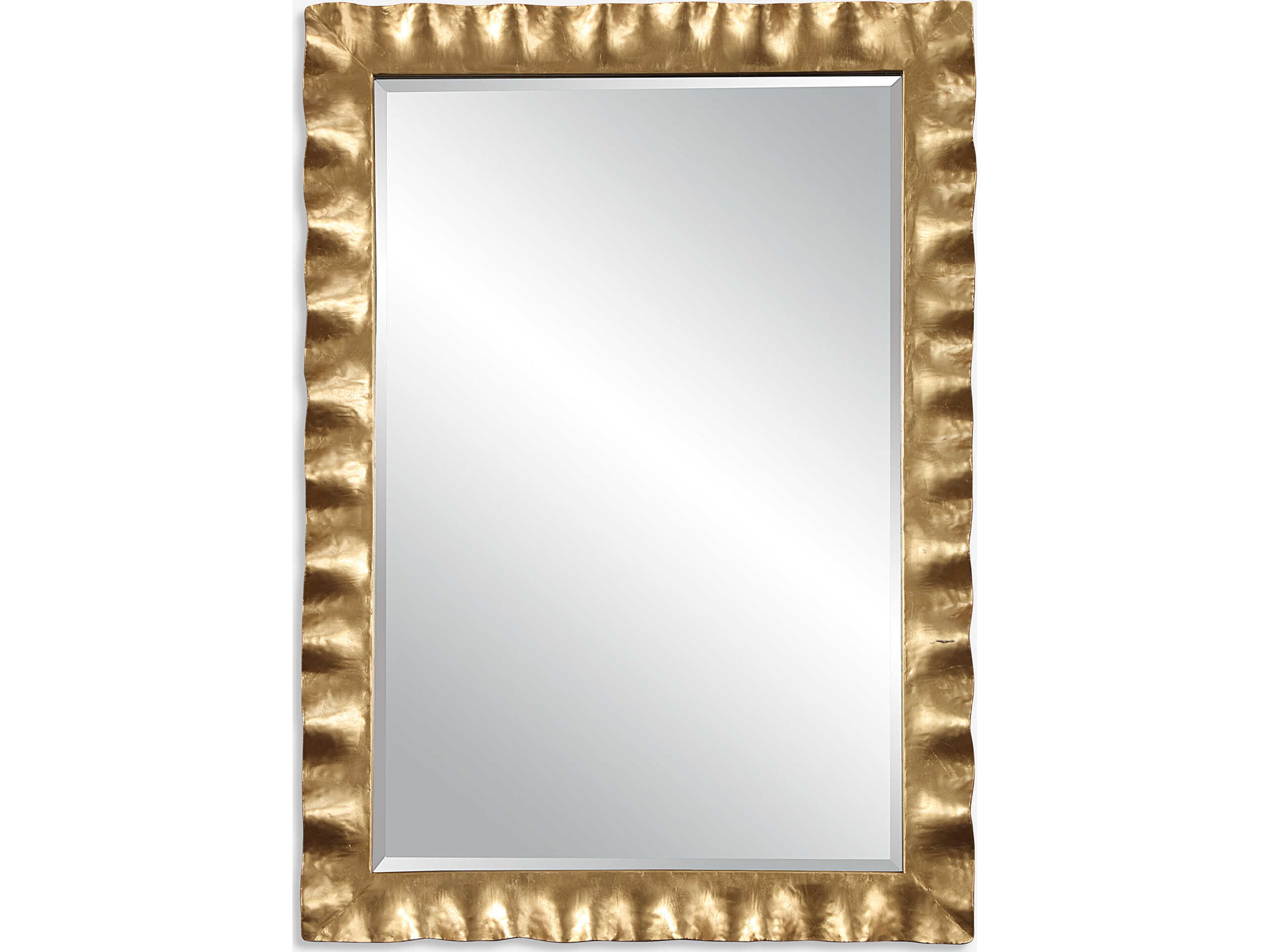 Uttermost Haya Light Antiqued Gold Leaf Rectangular Wall Mirror