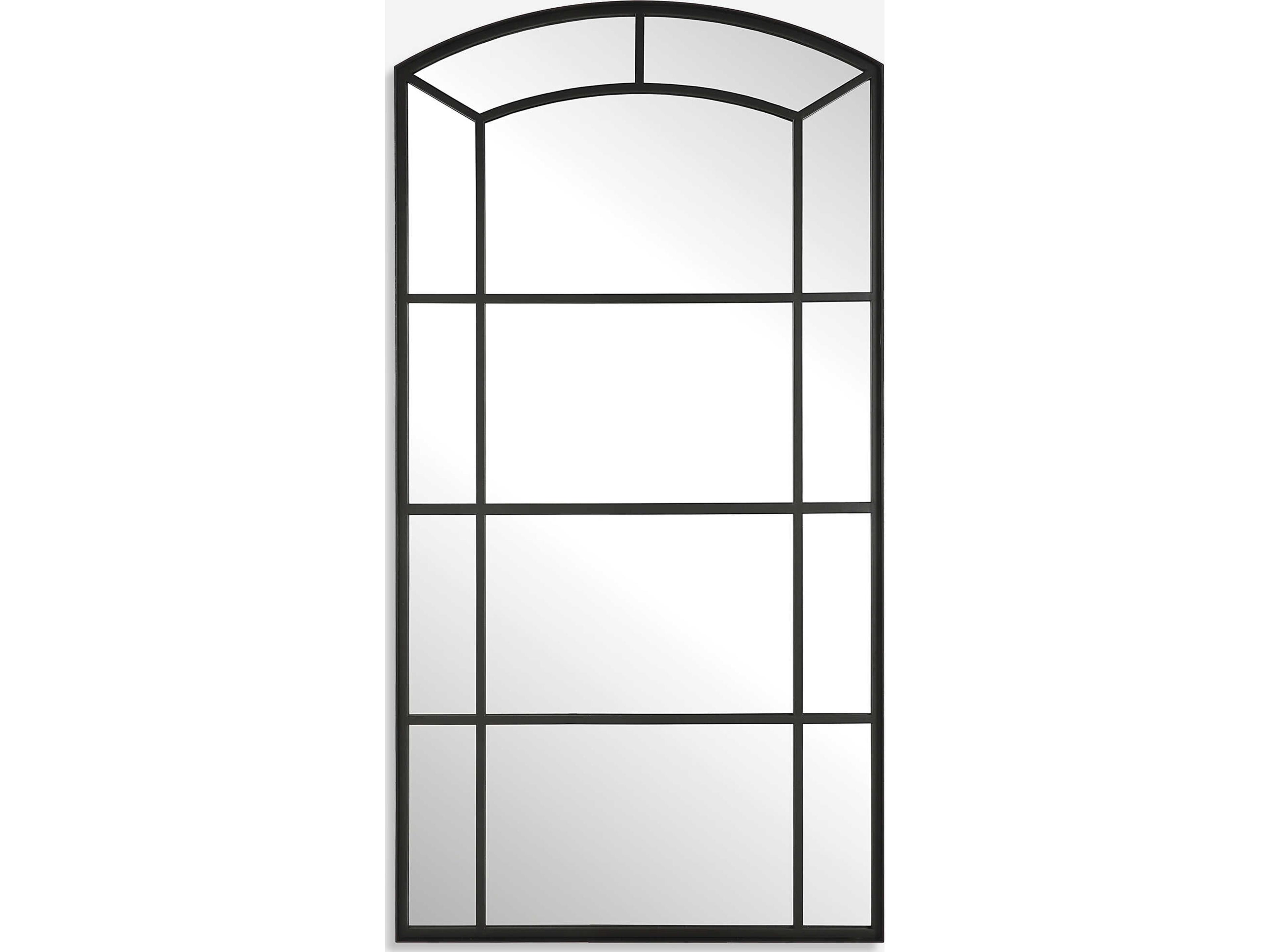 Uttermost Camber Satin Black Floor Mirror