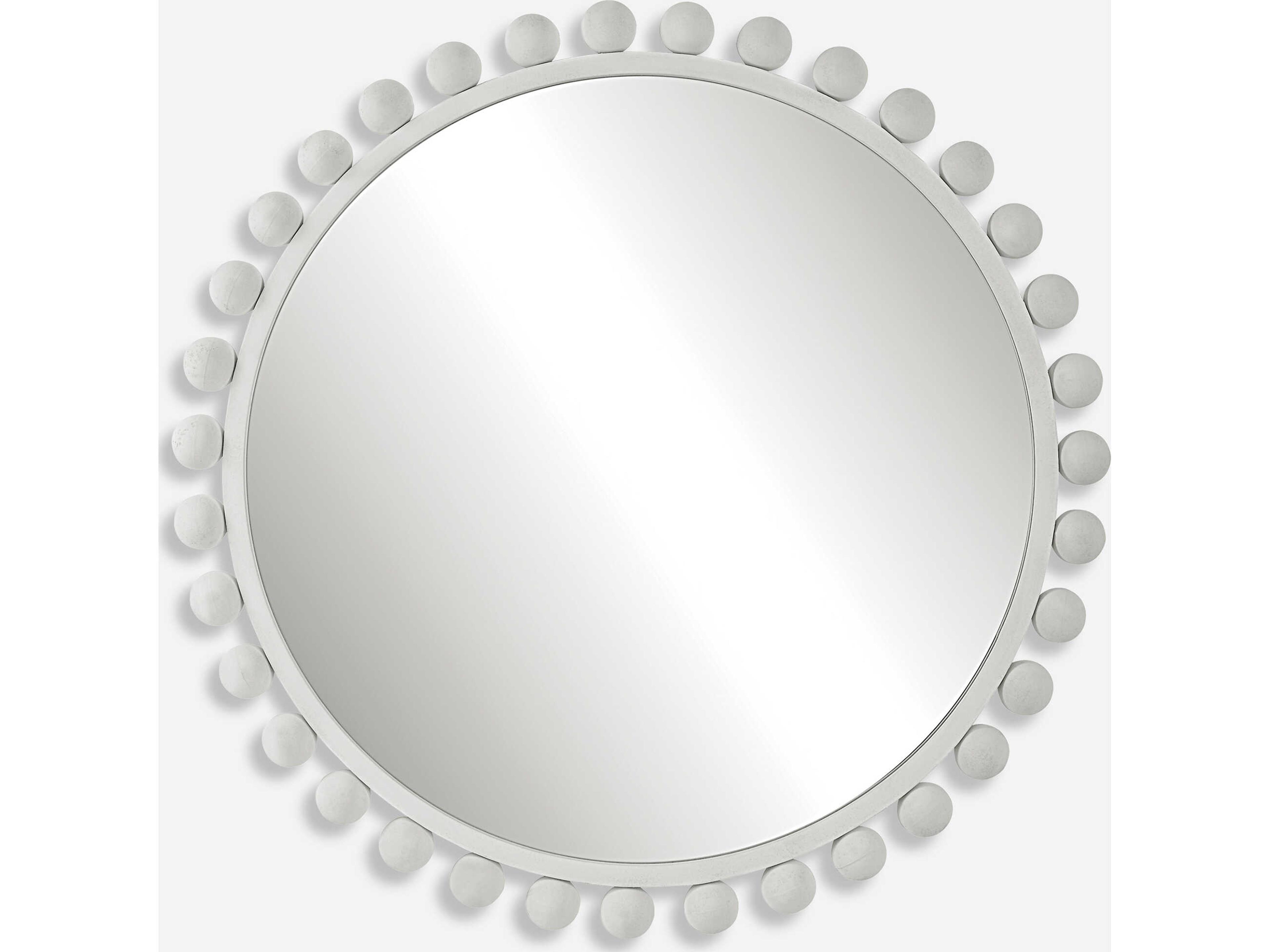 Uttermost Cyra Matte White Round Wall Mirror