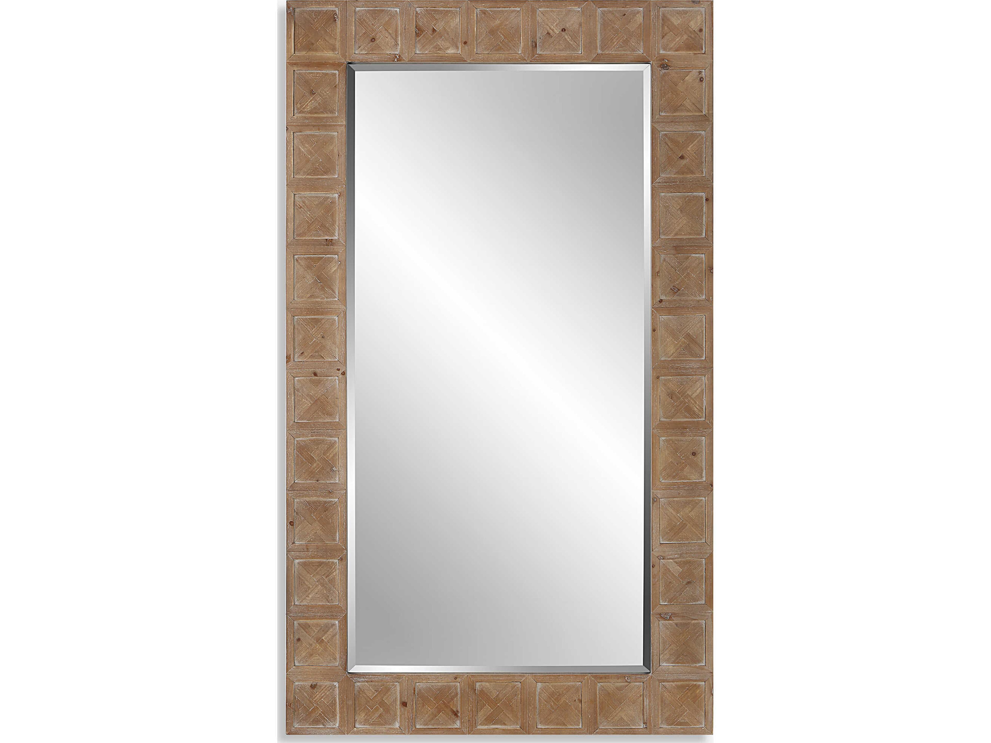 Uttermost Ranahan White Washed / Natural Rectangular Floor Mirror