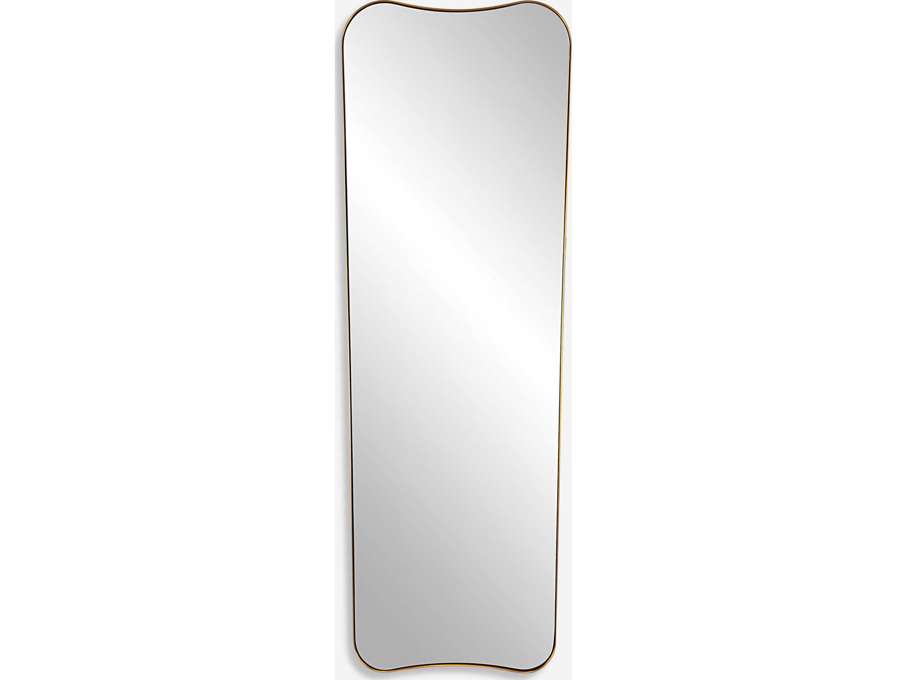 Uttermost Belvoir Antique Brass Rectangular Floor Mirror