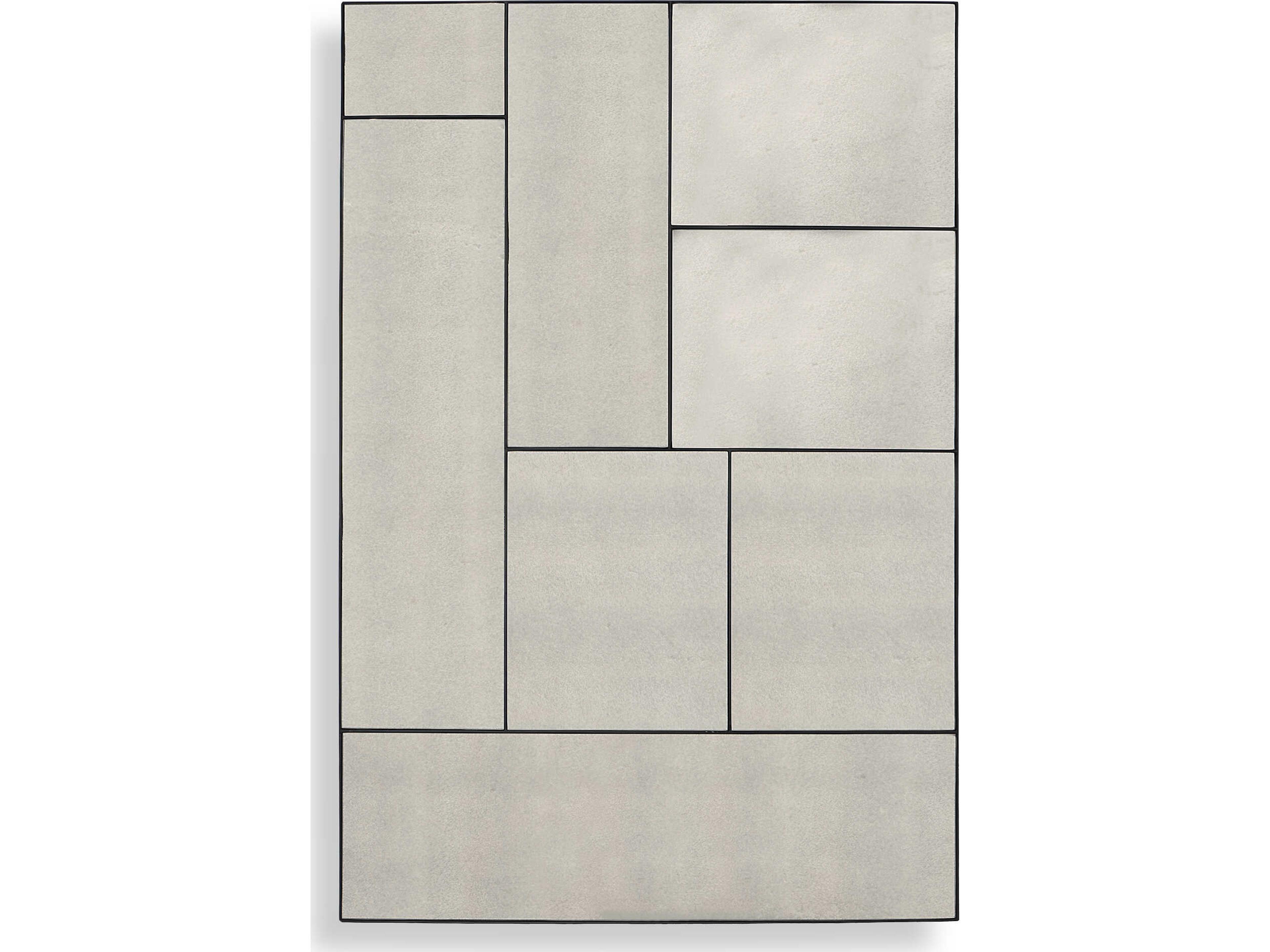 Uttermost Puzzle Piece Black Rectangular Antique Mirror