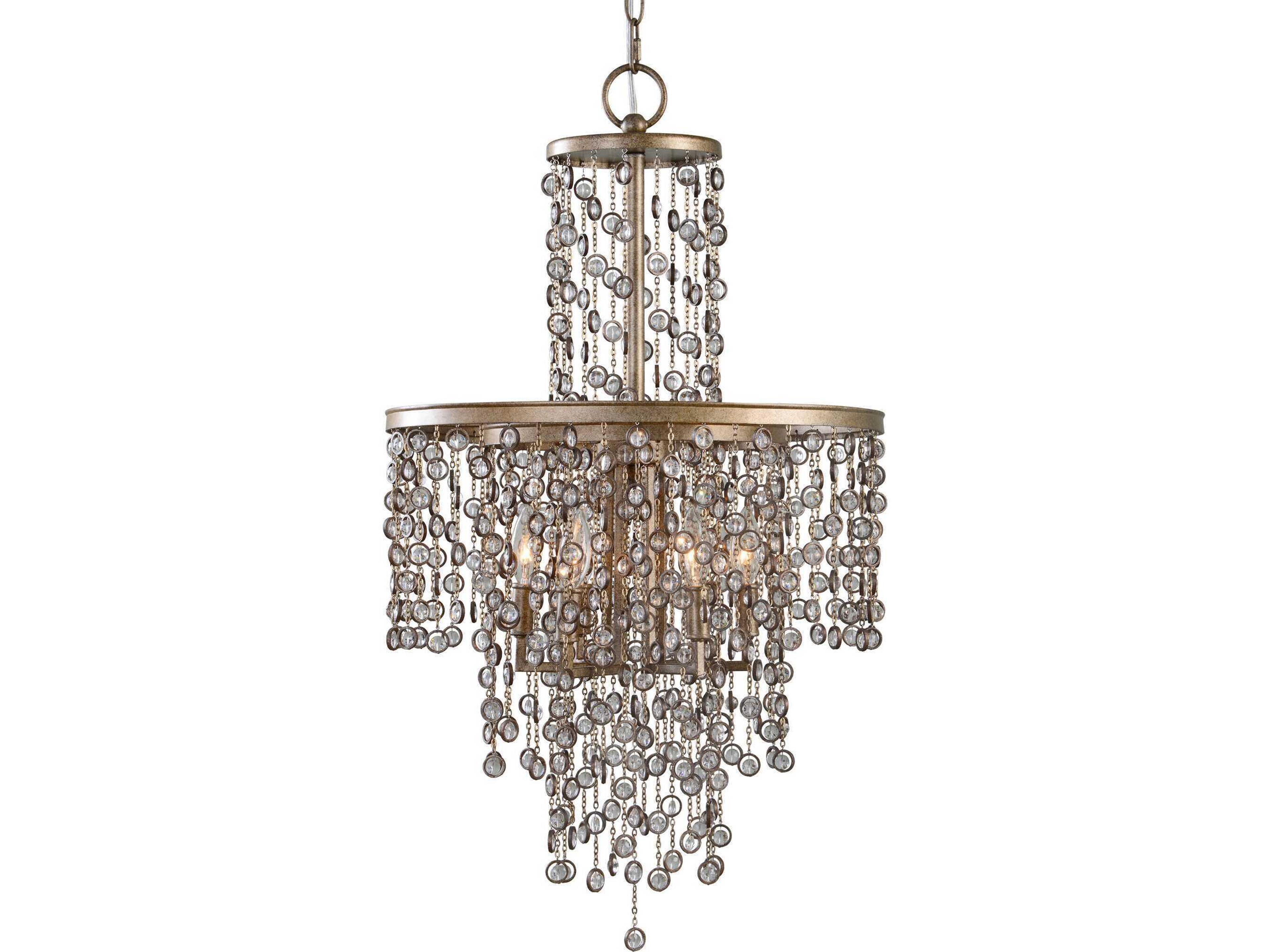 Uttermost 6-Light Silver Swedish Iron Crystal Candelabra Chandelier