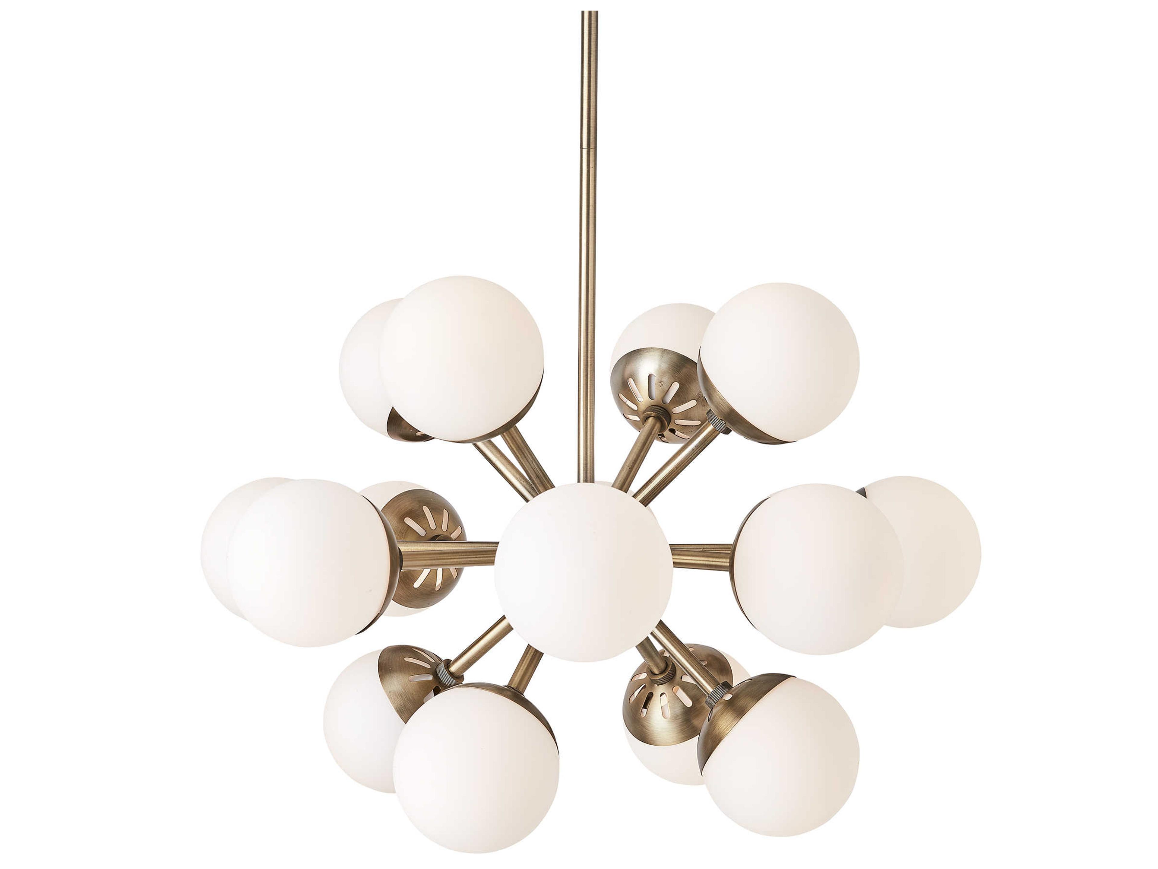 Uttermost 16-Light6-Light Antique Brass Glass Candelabra Sputnik Chandelier