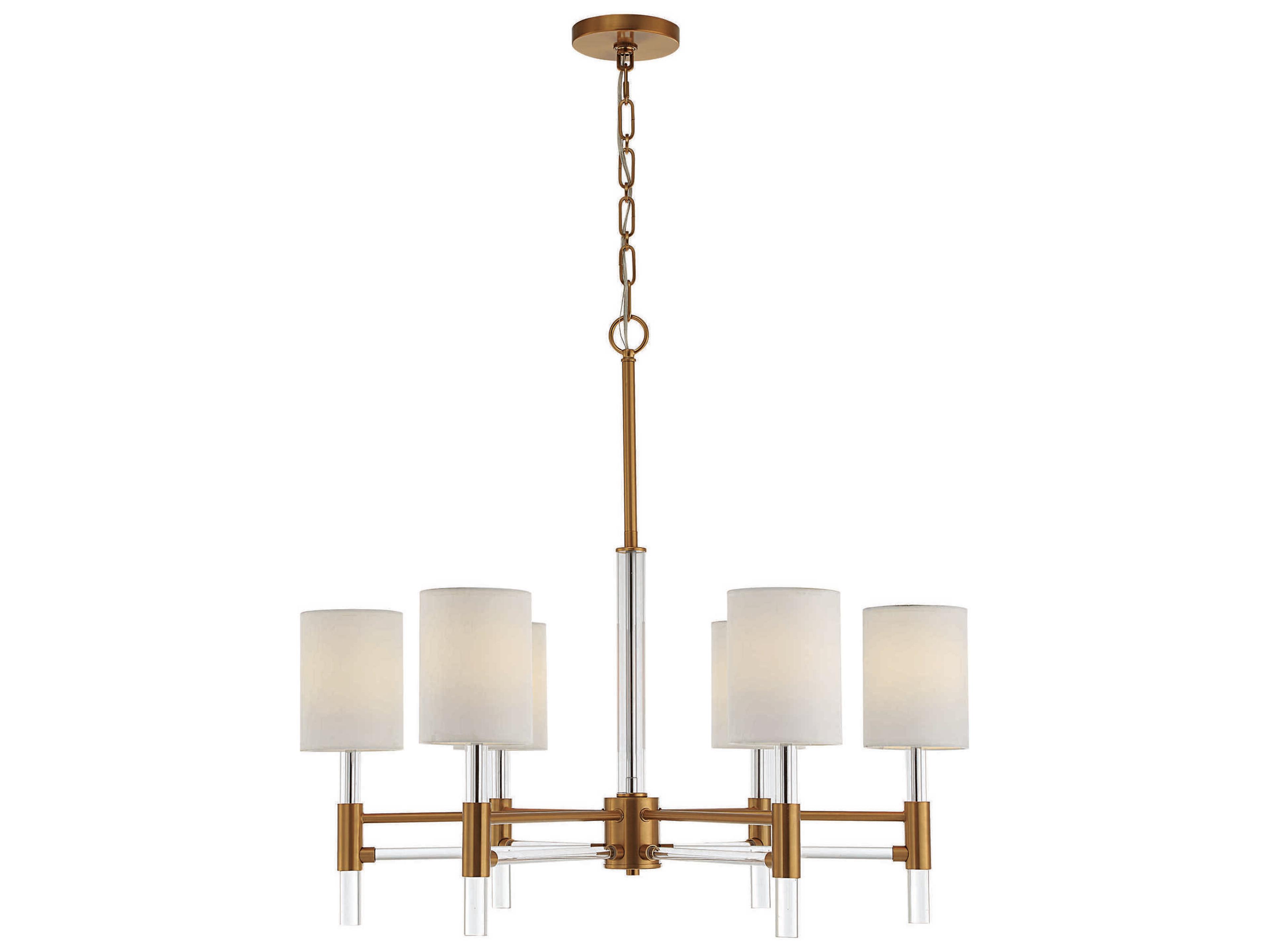 Uttermost Welkin 6-Light Warm Brass Cylinder Chandelier