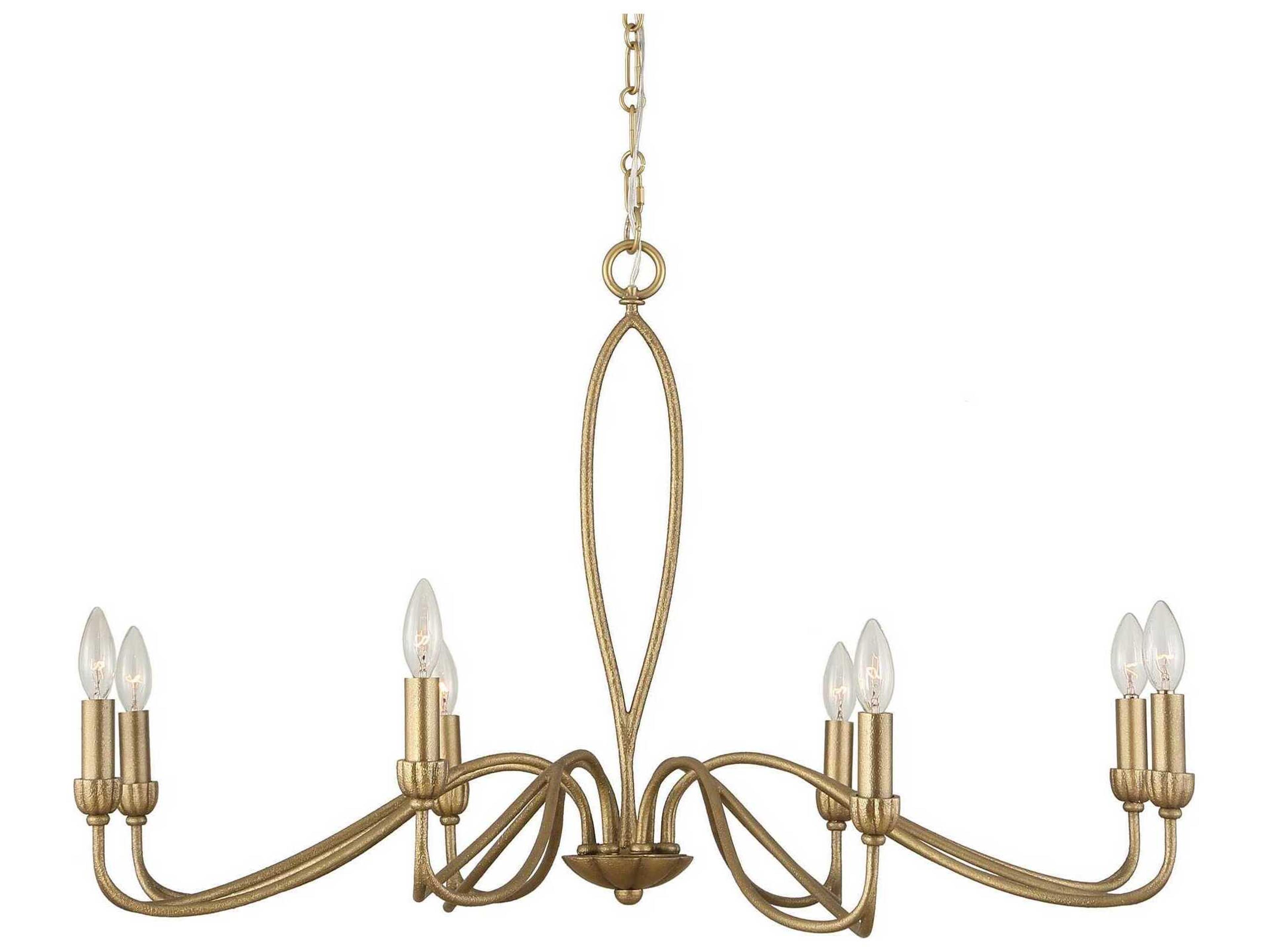 Uttermost Corella 8-Light Textured Soft Gold Candelabra Chandelier